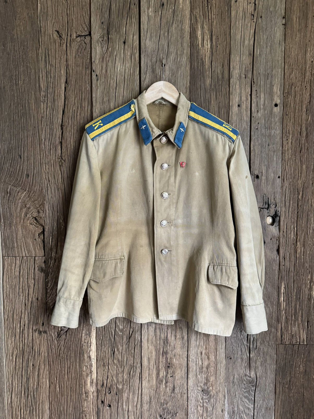 image of Cccp x Military 1970S Soviet Union Air Force Cadet Uniform Military Jacket in Beige (Size Medium)