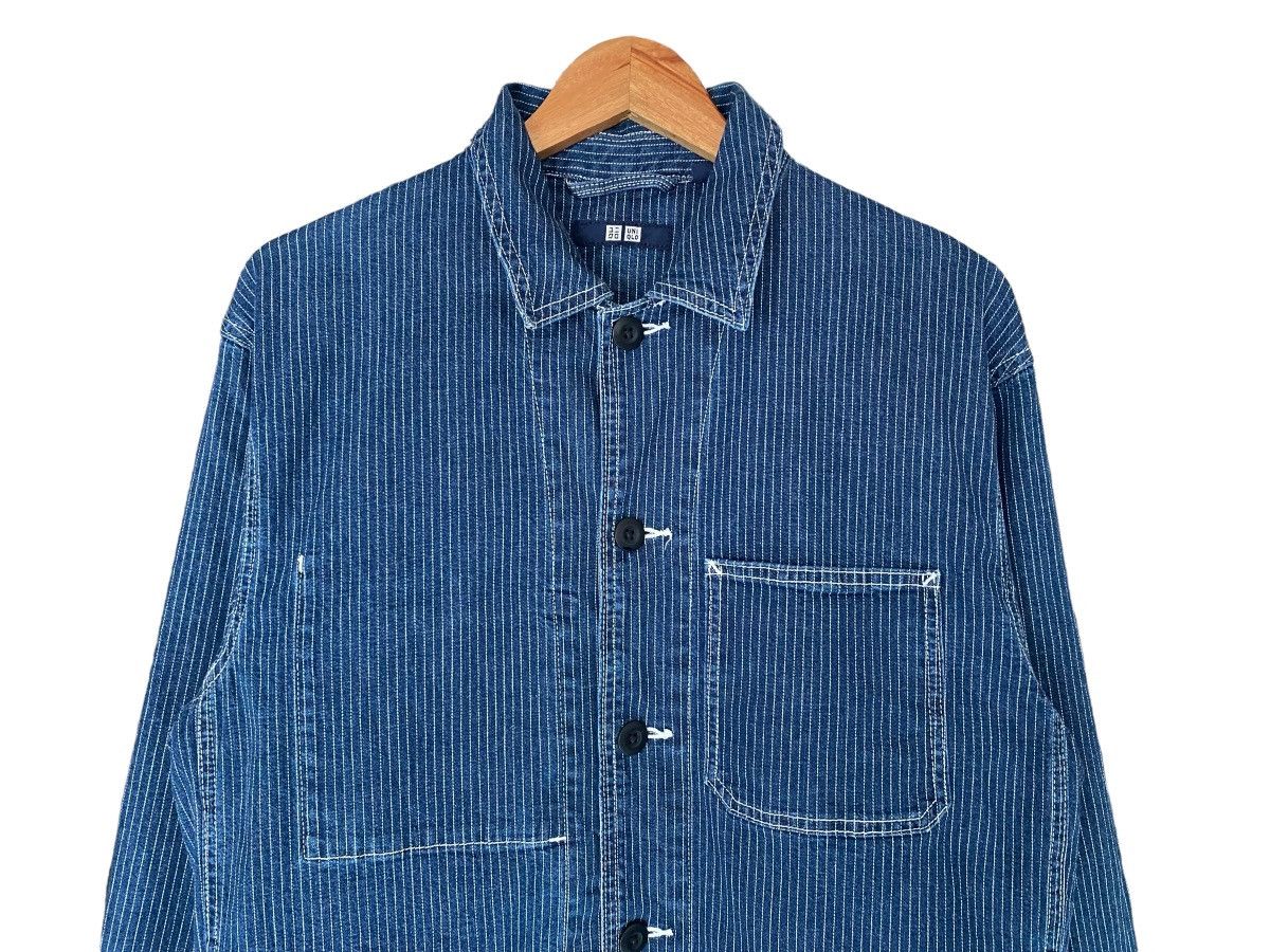 Uniqlo Rare UNIQLO Wabash Stripes Chore Denim Jacket sz M Size US M / EU 48-50 / 2 - 5 Thumbnail