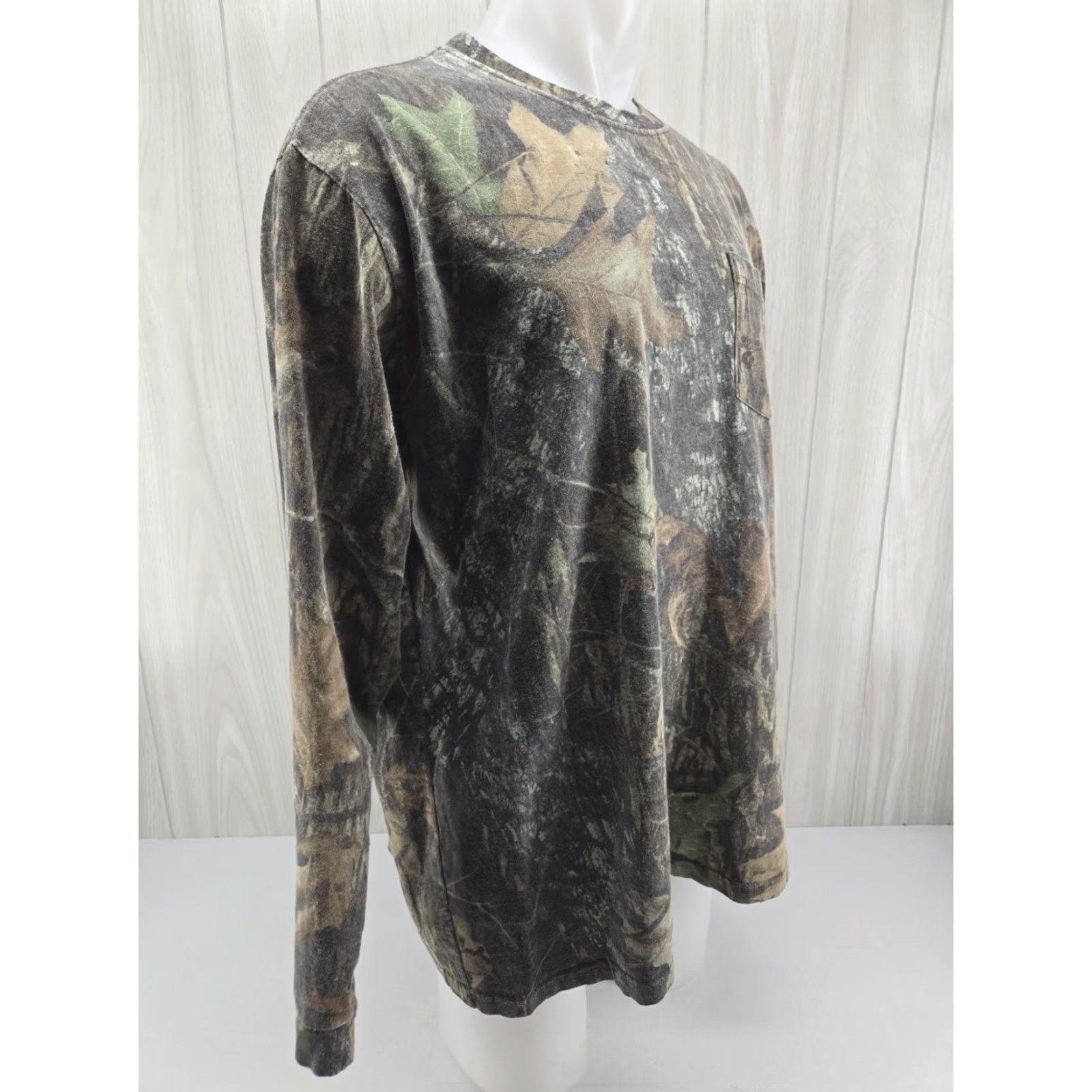 Jerzees VINTAGE Jerzees Outdoors Camo Shirt 2XL Long Sleeve Mossy Oak Breakup Pocket Mens Shirt Size US XXL / EU 58 / 5 - 7 Thumbnail