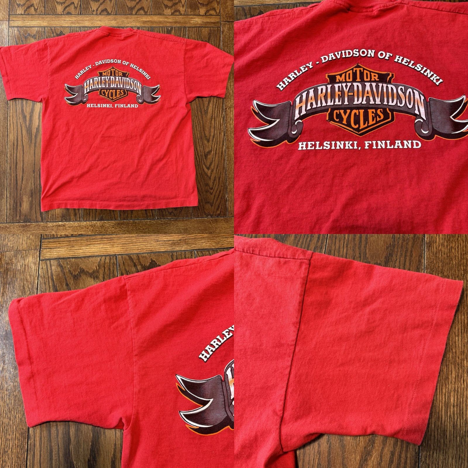 Harley Davidson VINTAGE Harley-Davidson T-Shirt Helsinki Finland Graphic Print Crew Neck Black XL Men 90s Single Stitch Size US XL / EU 56 / 4 - 8 Thumbnail