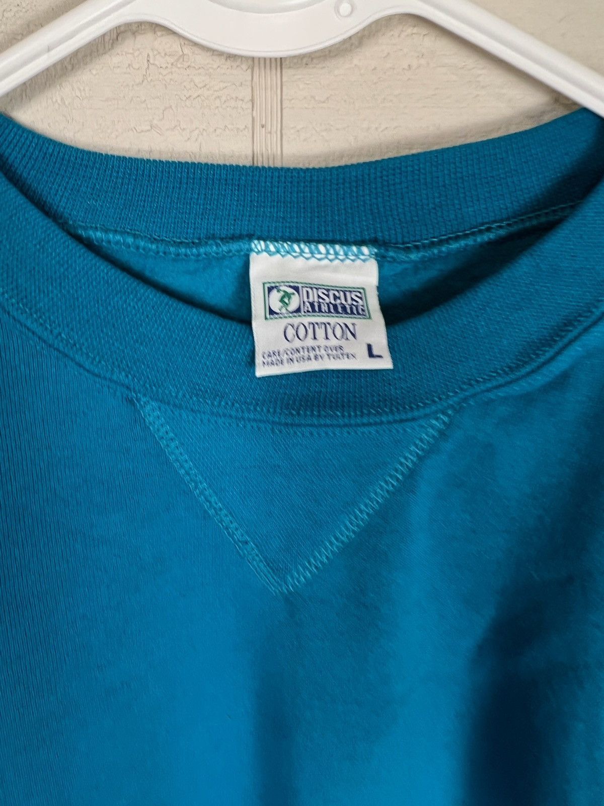 Vintage Vintage Crewneck 1990s Teal Blank Crewneck Size US L / EU 52-54 / 3 - 1 Thumbnail
