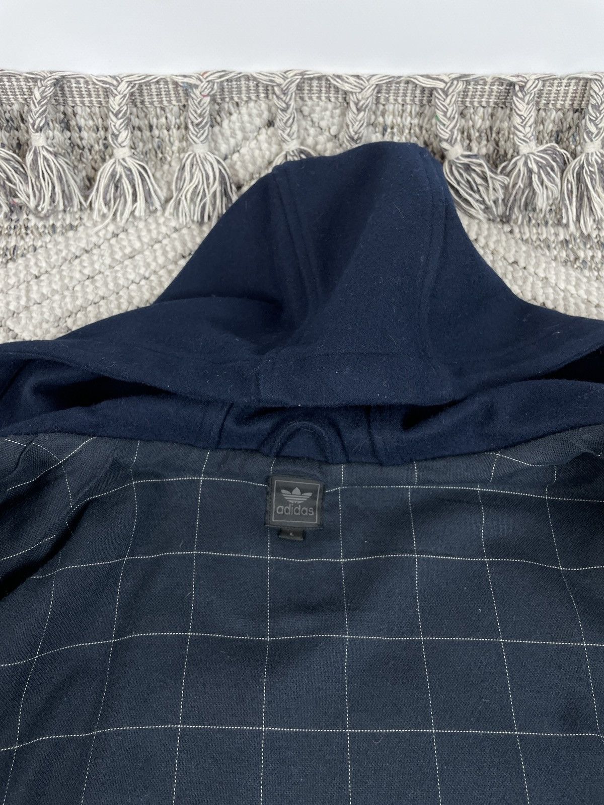 Adidas 00s Adidas Originals Vintage Wool Coat Navy Blue early 2000s Size US L / EU 52-54 / 3 - 14 Thumbnail