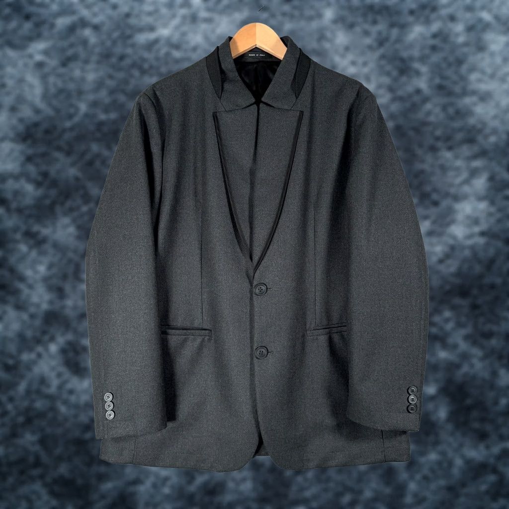 Emporio Armani Emporio Armani Blazer Men Wool Shawl Lapel Matt Line Two-Button 54 Gray US 44 Formal Business Wedding Tuxedo Jacket Size 44R - 1 Thumbnail