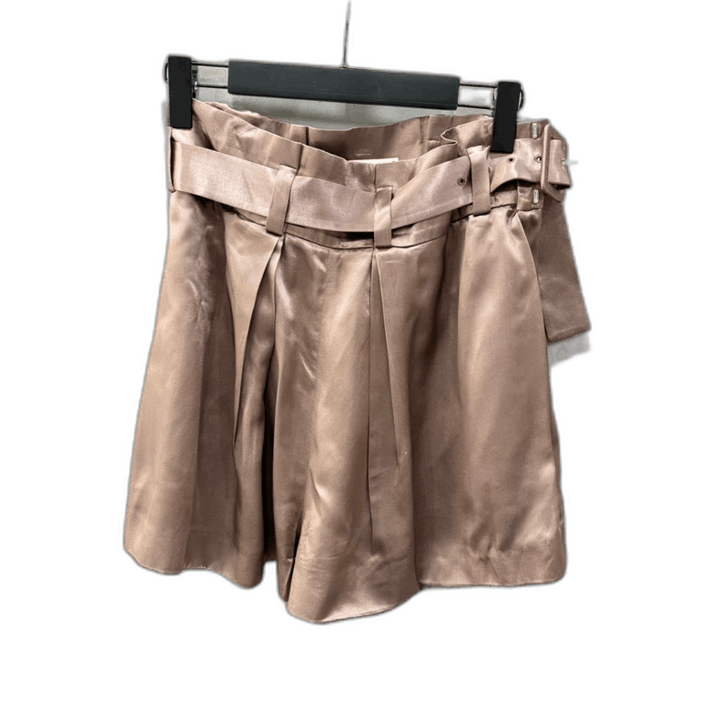 Fendi Fendi High-Waisted Silk Belted Shorts Size 40" / US 18 - 1 Thumbnail