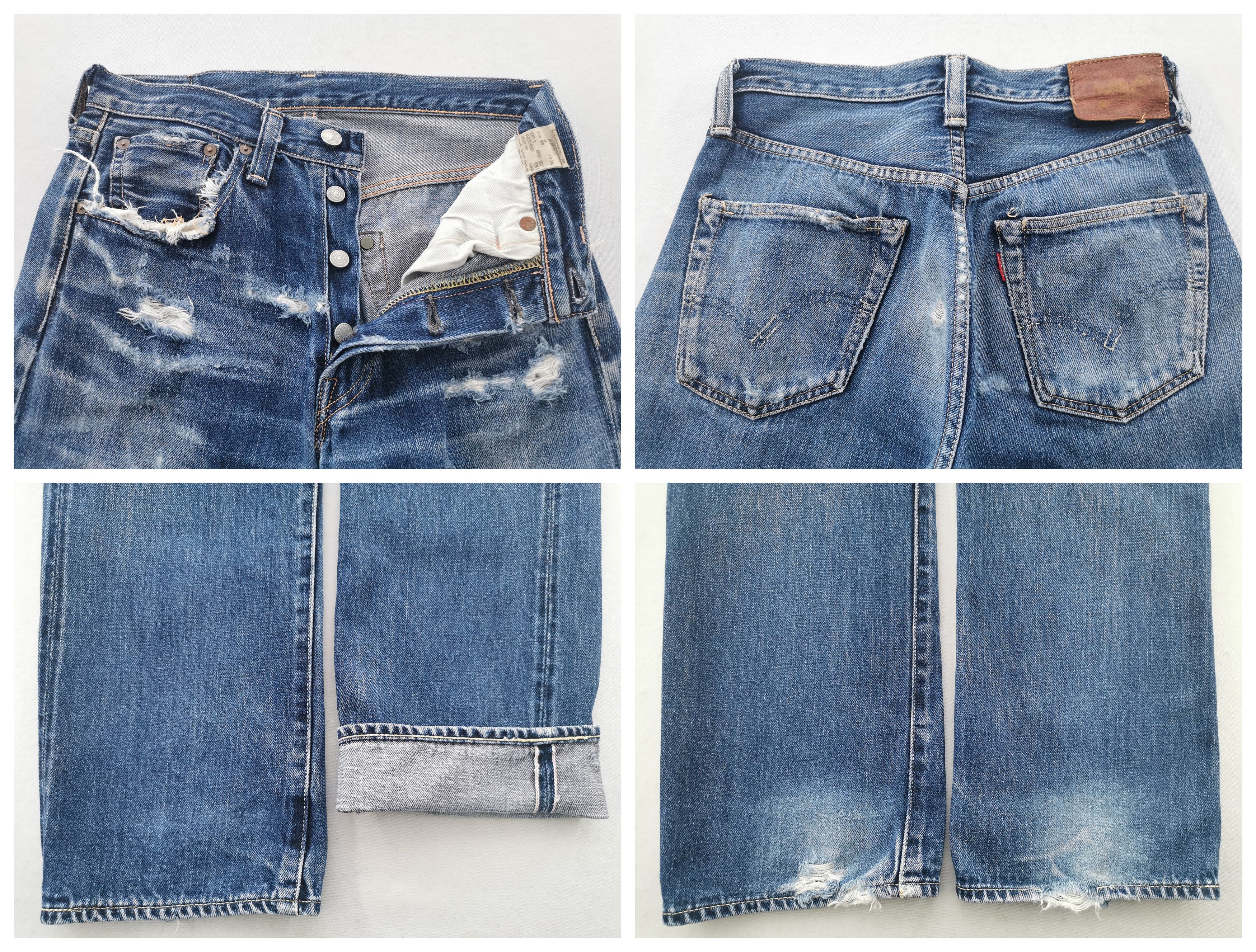 Levi's Distressed Vintage 90s Levis Lot 501 Big E Selvedge Denim Size US 29 - 8 Thumbnail