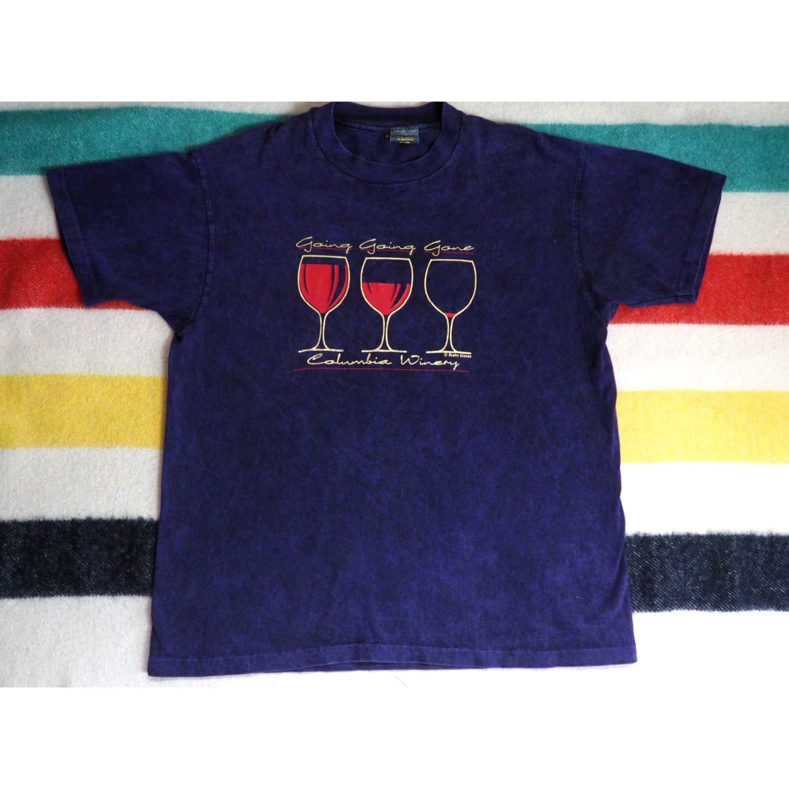 Vintage VTG 90s Columbia Winery Wine Joke USA WA Purple Black Tee T-Shirt Mens L Size US L / EU 52-54 / 3 - 3 Thumbnail