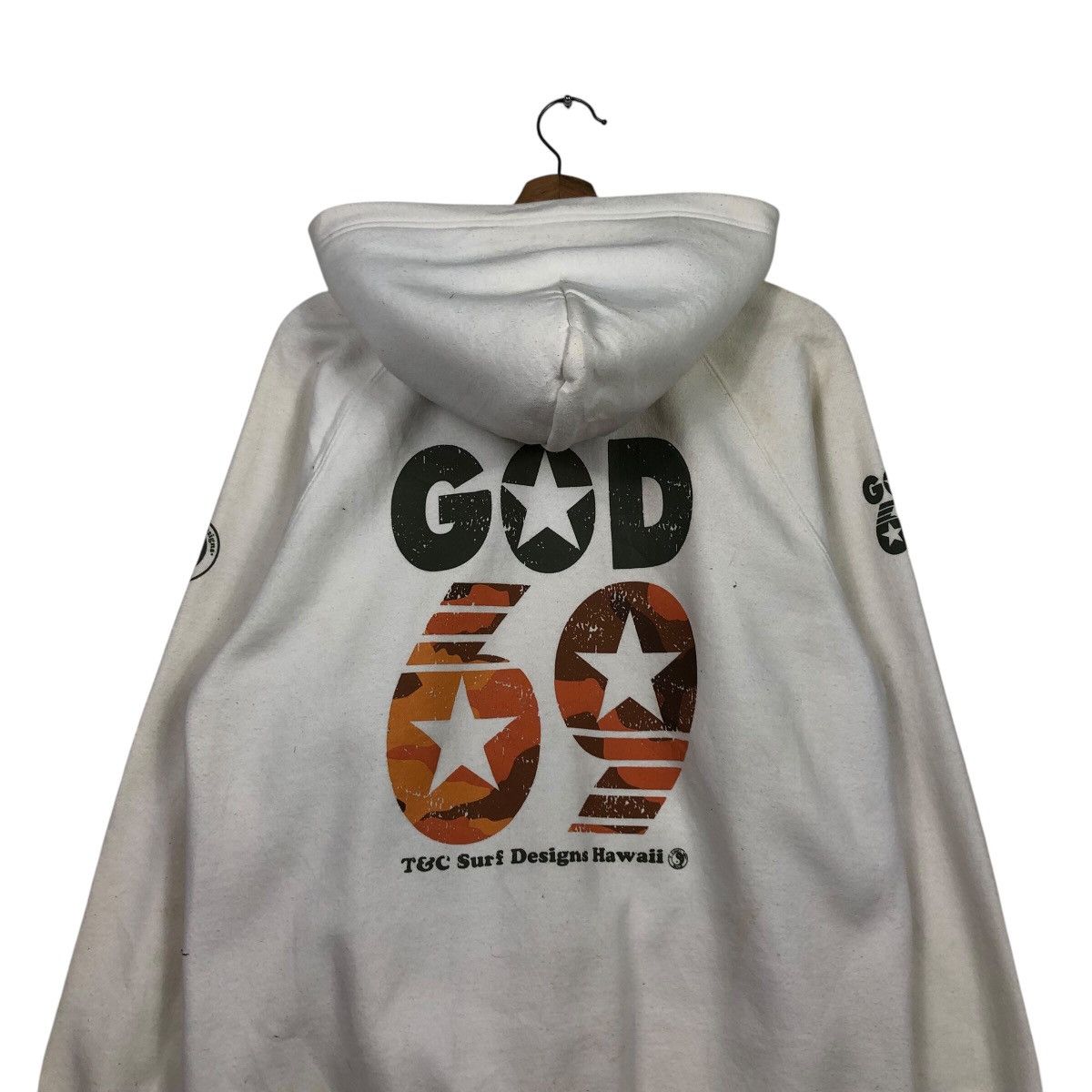 Japanese Brand T&C Surf Designs “GOD 69” Camo Star Graphic Rare Hawaii Era Size US L / EU 52-54 / 3 - 10 Thumbnail