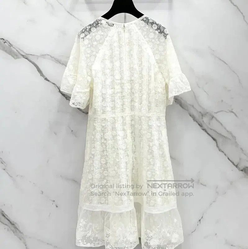 Dior Dior White Cotton Blend Short Sleeve Dress . Size M / US 6-8 / IT 42-44 - 1 Thumbnail