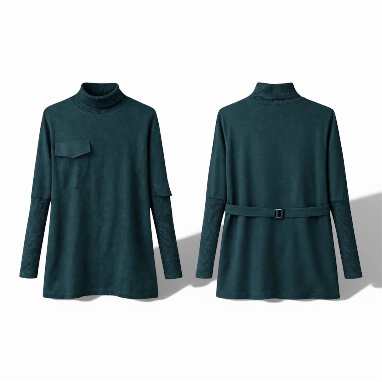 Annette Gortz ANNETTE GORTZ GREEN ASYMMETRICAL DRESS SWEATER JULPER SIZE S Size S / US 4 / IT 40 - 3 Thumbnail