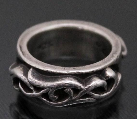 image of Chrome Hearts Double Vine Ring - Size 4 in Silver, Men's