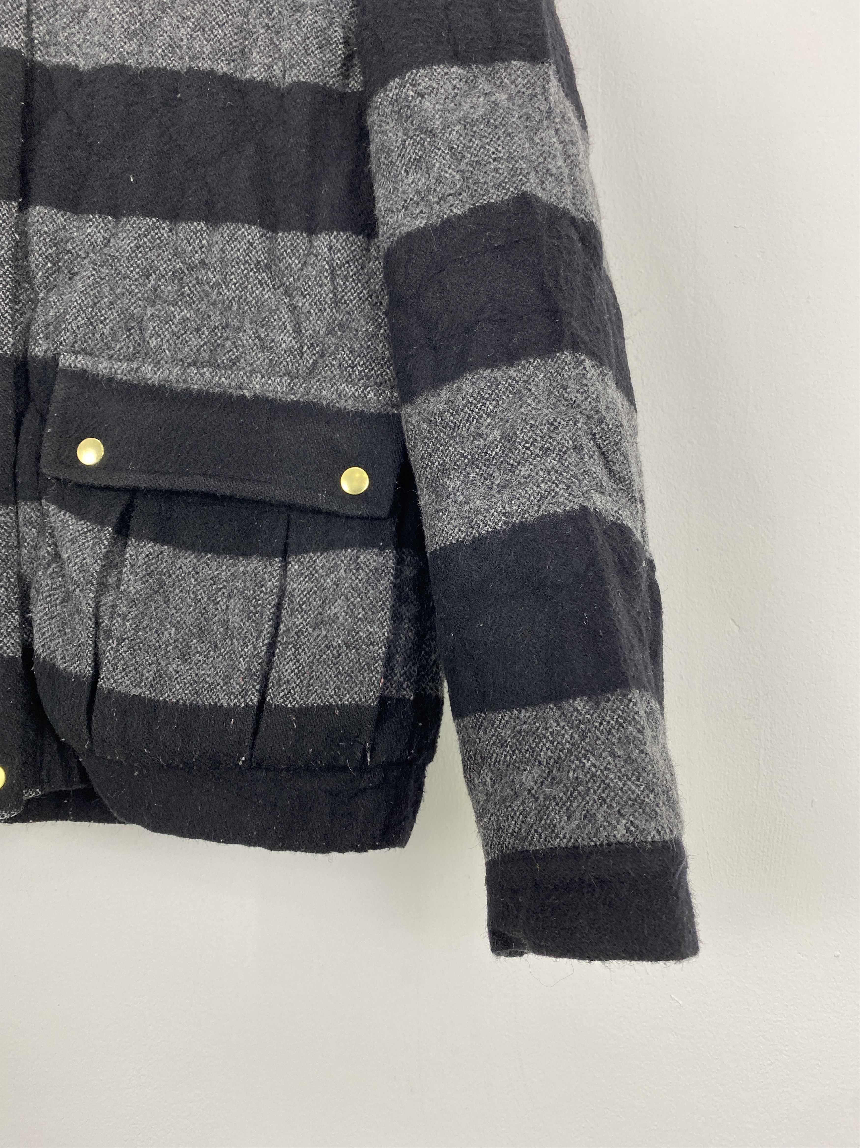 Japanese Brand Vintage Isato Japan Striped Bomber Wool Zipper Jacket Size US XS / EU 42 / 0 - 5 Thumbnail