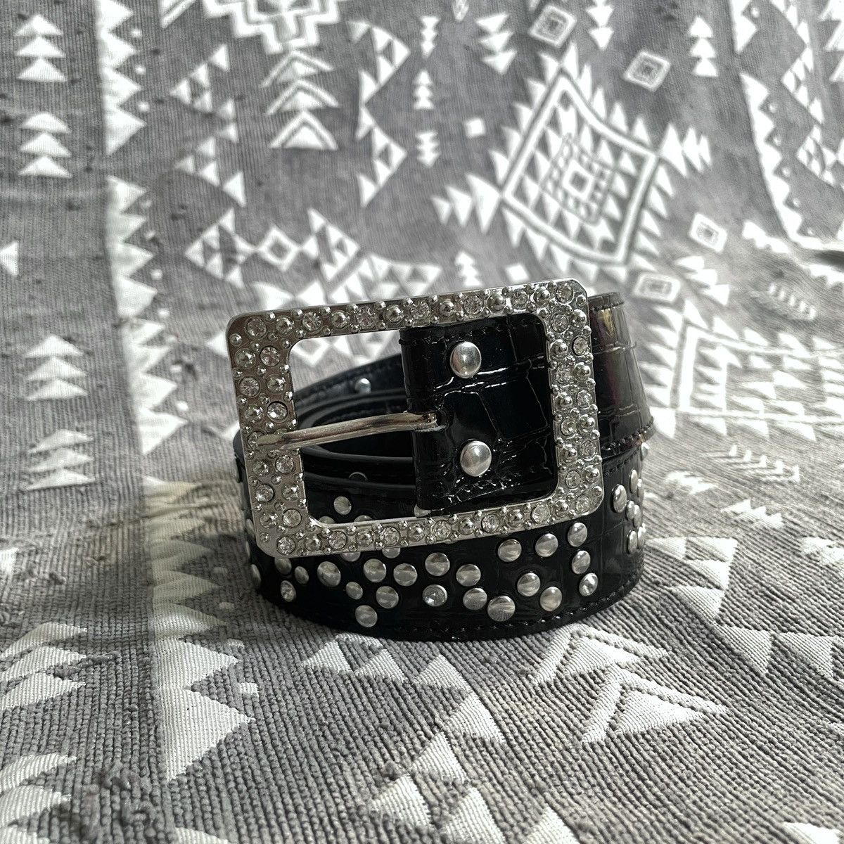 If Six Was Nine Vintage Y2k studded rhinestones buckle belts kapital style Size ONE SIZE - 1 Thumbnail