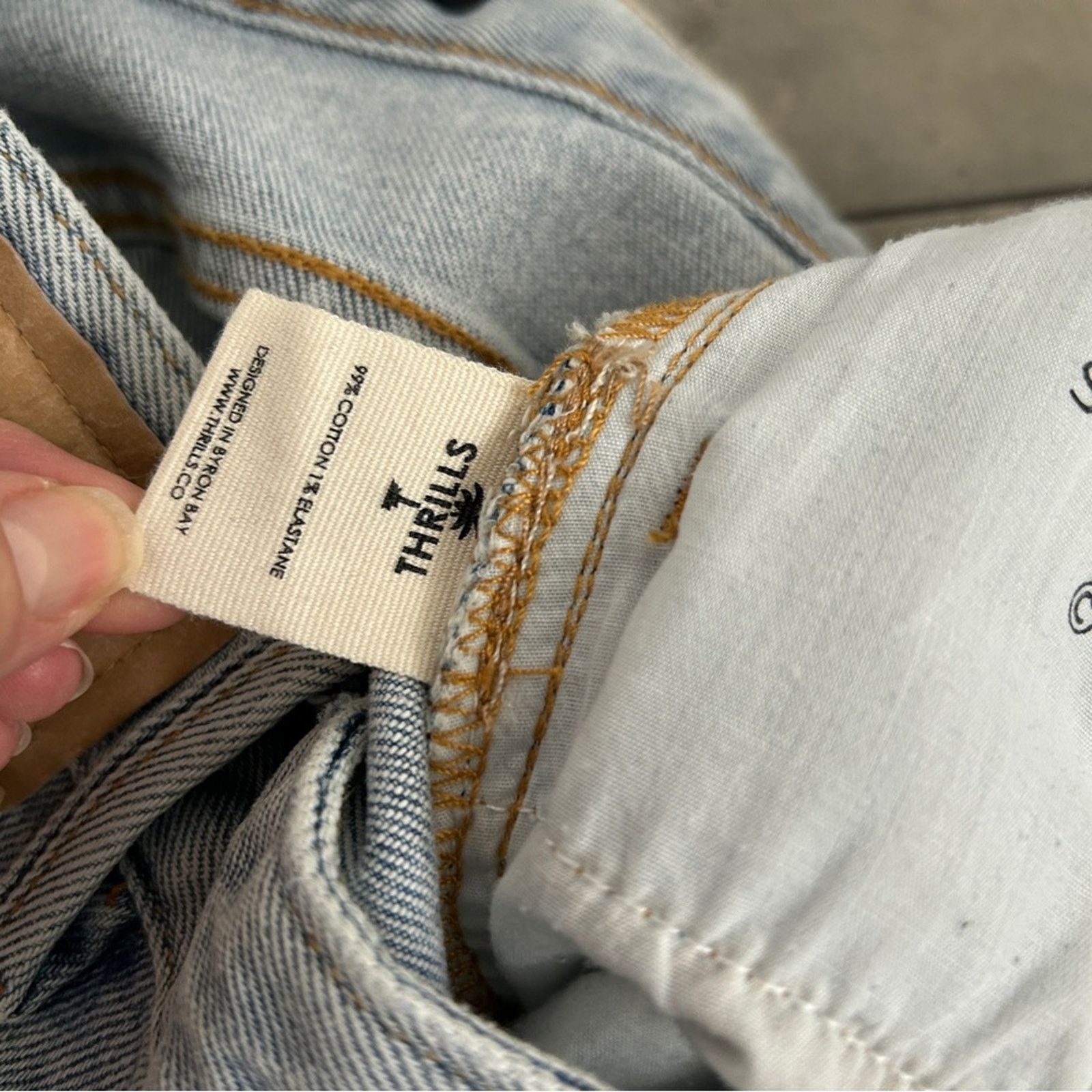 THRILLS Men's THRILLS Bones denim jeans light wash blue straight 36 Size US 36 / EU 52 - 6 Thumbnail