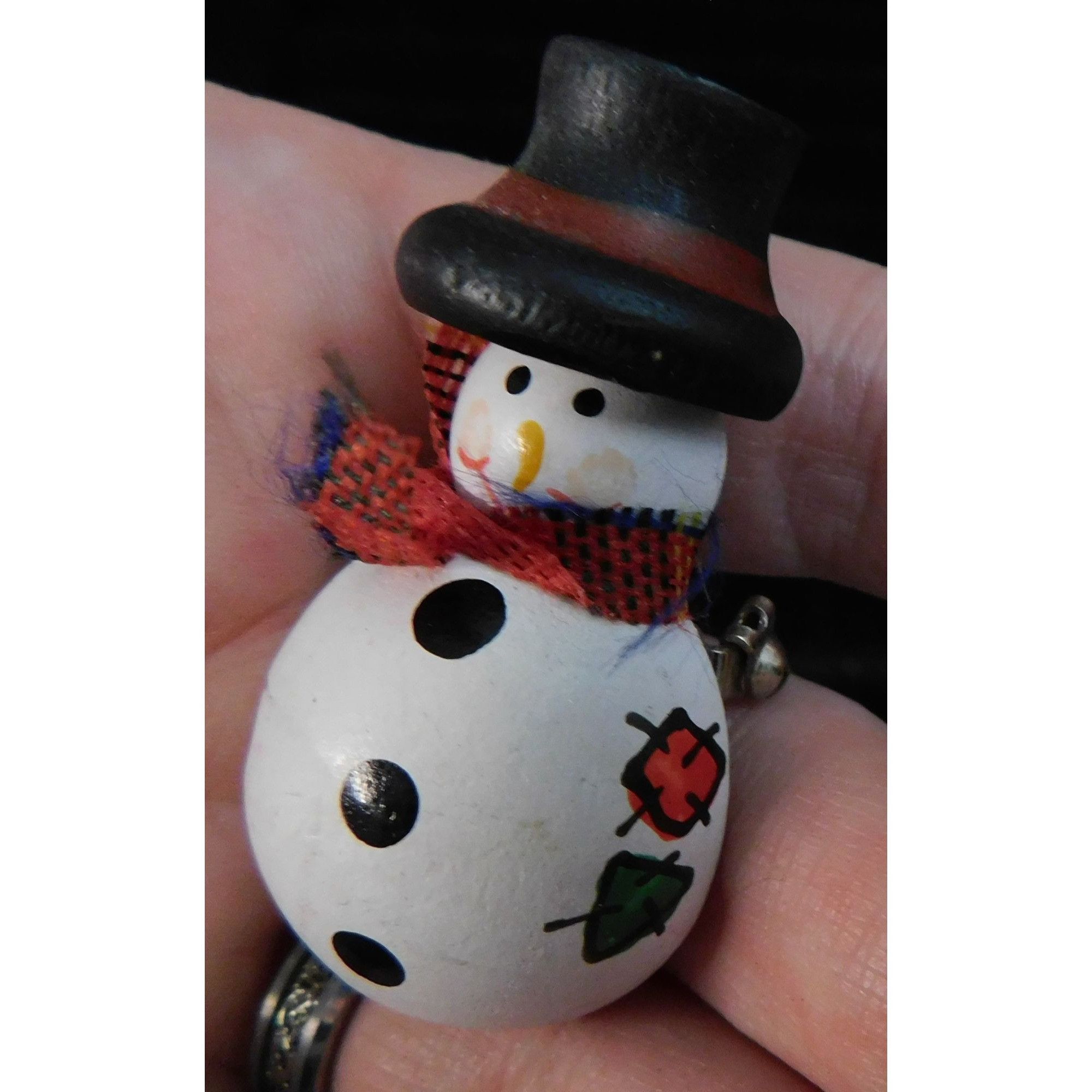 Handmade Handmade Painted Wooden Snowman Brooch Size ONE SIZE - 1 Thumbnail