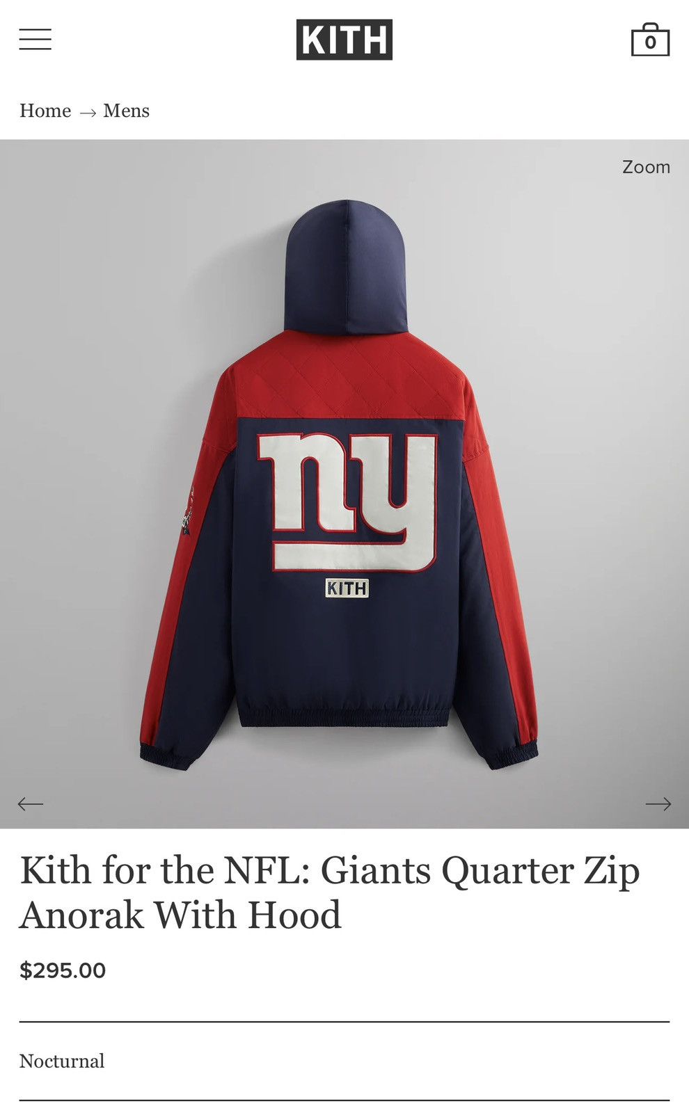 Kith Kith for the NFL: Giants Quarter Zip Anorak With Hood Size US L / EU 52-54 / 3 - 2 Thumbnail
