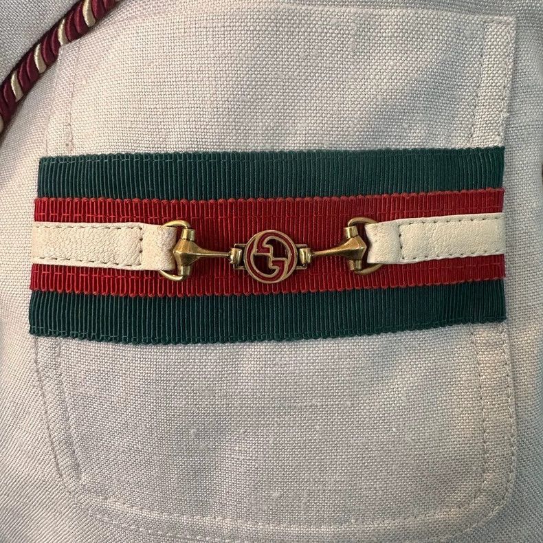 Gucci Gucci Horse buckle linen suit jacket 2501-Nextarrow Size US XXS / EU 40 - 4 Thumbnail