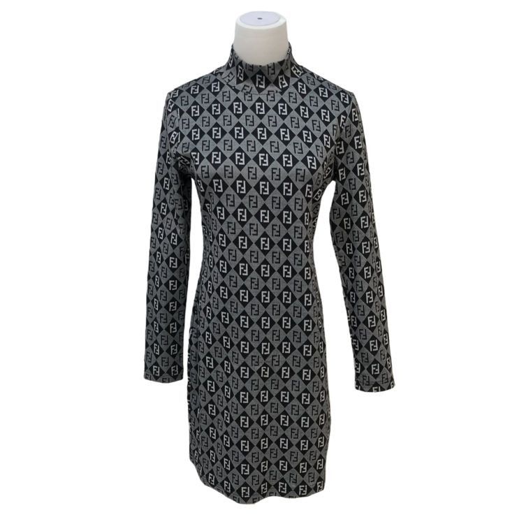Fendi Fendi FF Logo Pattern Midi Dress Size 40 Size S / US 4 / IT 40 - 1 Thumbnail