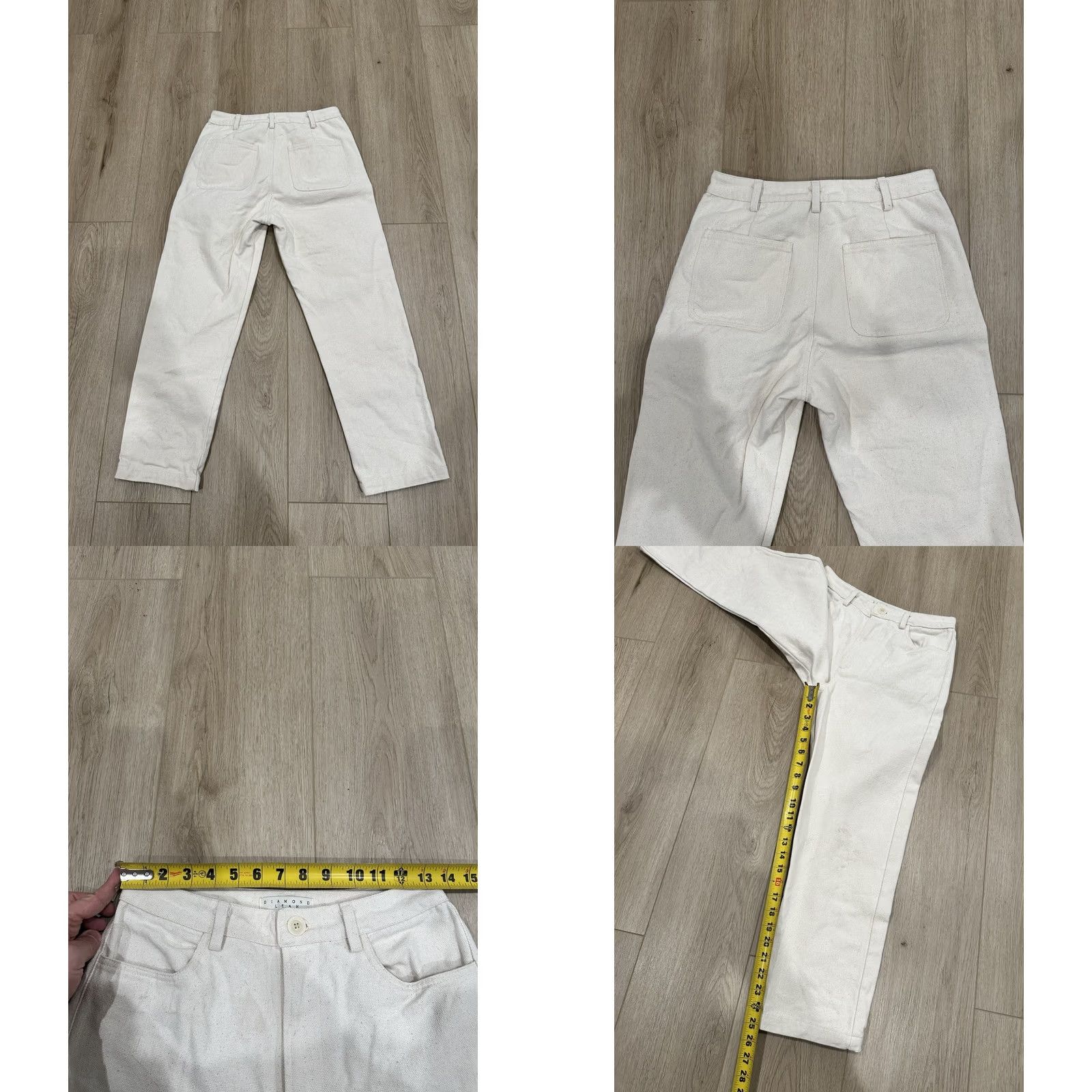 Ulla Johnson Diamond Leah Birds Eye Weave Trouser Chino Pants Women Ivory Cotton Canvas Size 6 Pockets USA Regular Straight Vintage: No Size 28" / US 6 / IT 42 - 9 Thumbnail