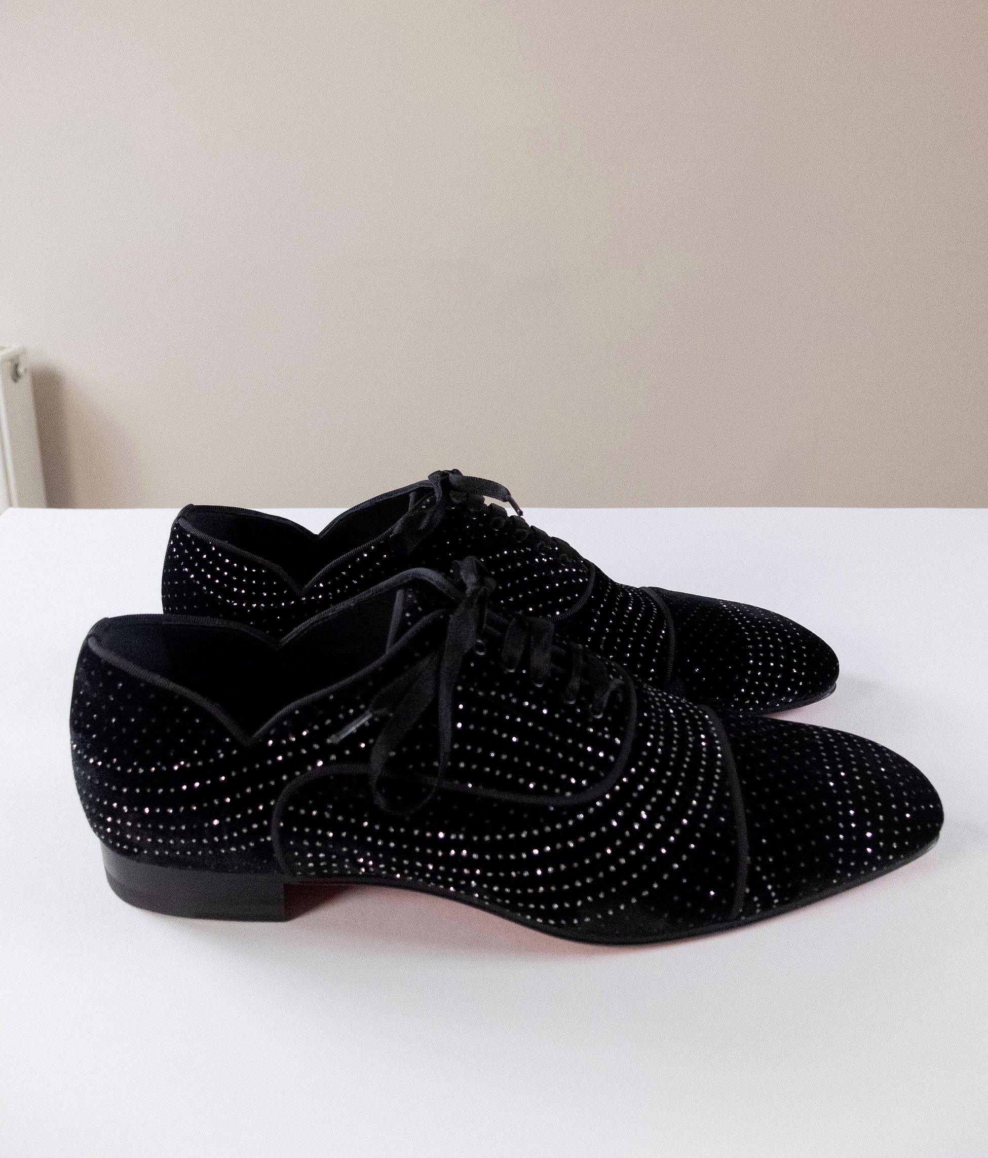 Christian Louboutin CHRISTIAN LOUBOUTIN Greggy Chick black studded velvet shoes Size US 10 / EU 43 - 5 Thumbnail