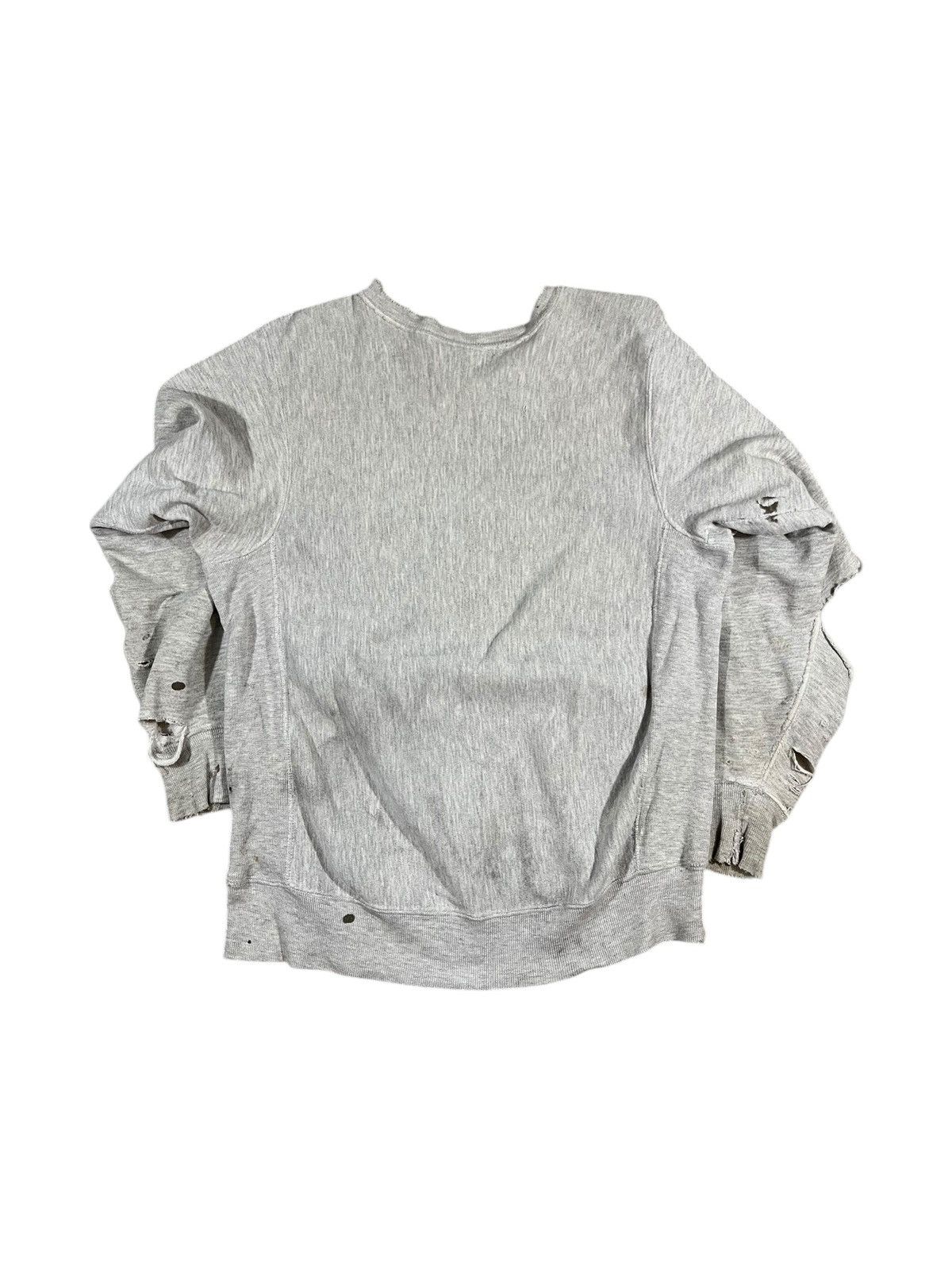 Vintage Vintage 90s Husson College Thrashed Crewneck Sweatshirt Gray Size US L / EU 52-54 / 3 - 2 Thumbnail