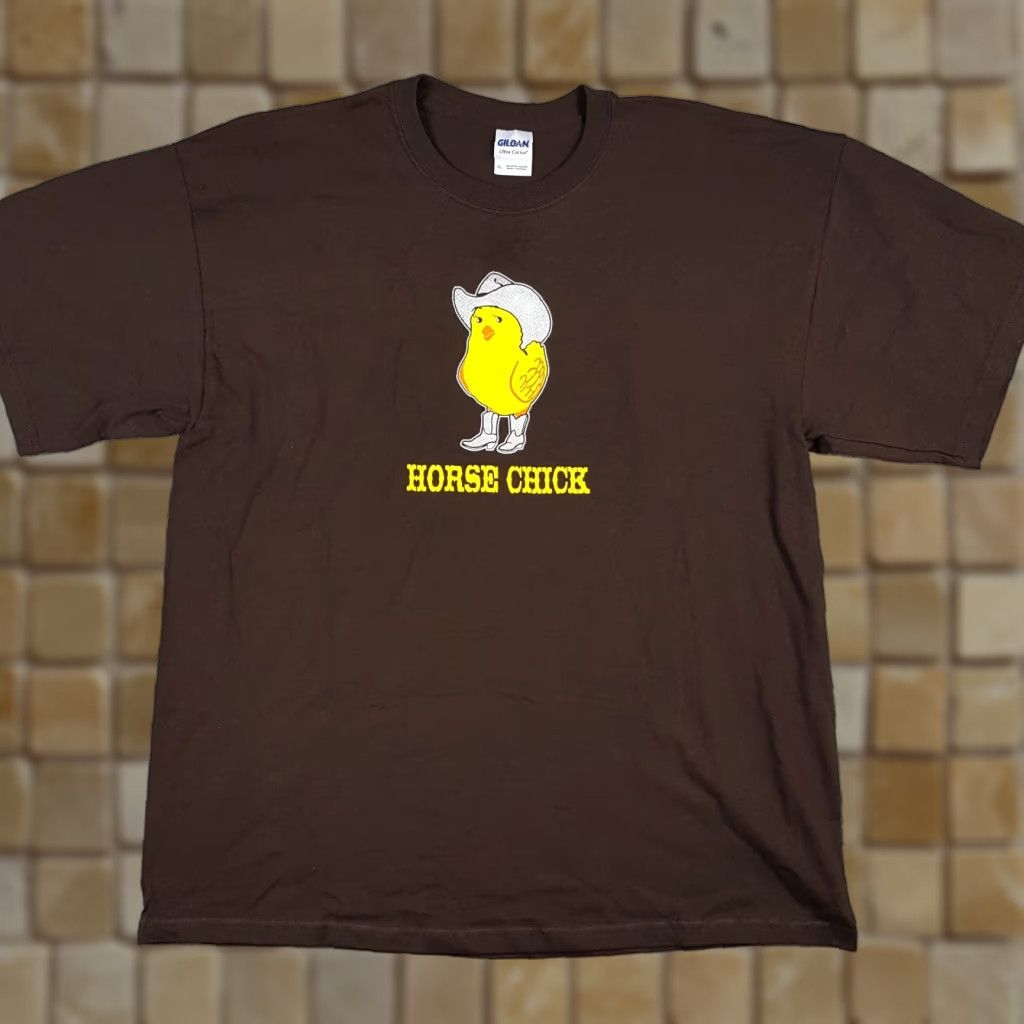 Gildan Y2K Horse Chick Funny Cartoon Cowgirl Women's Size XL Short Sleeve T Shirt Top Size XL / US 12-14 / IT 48-50 - 1 Thumbnail