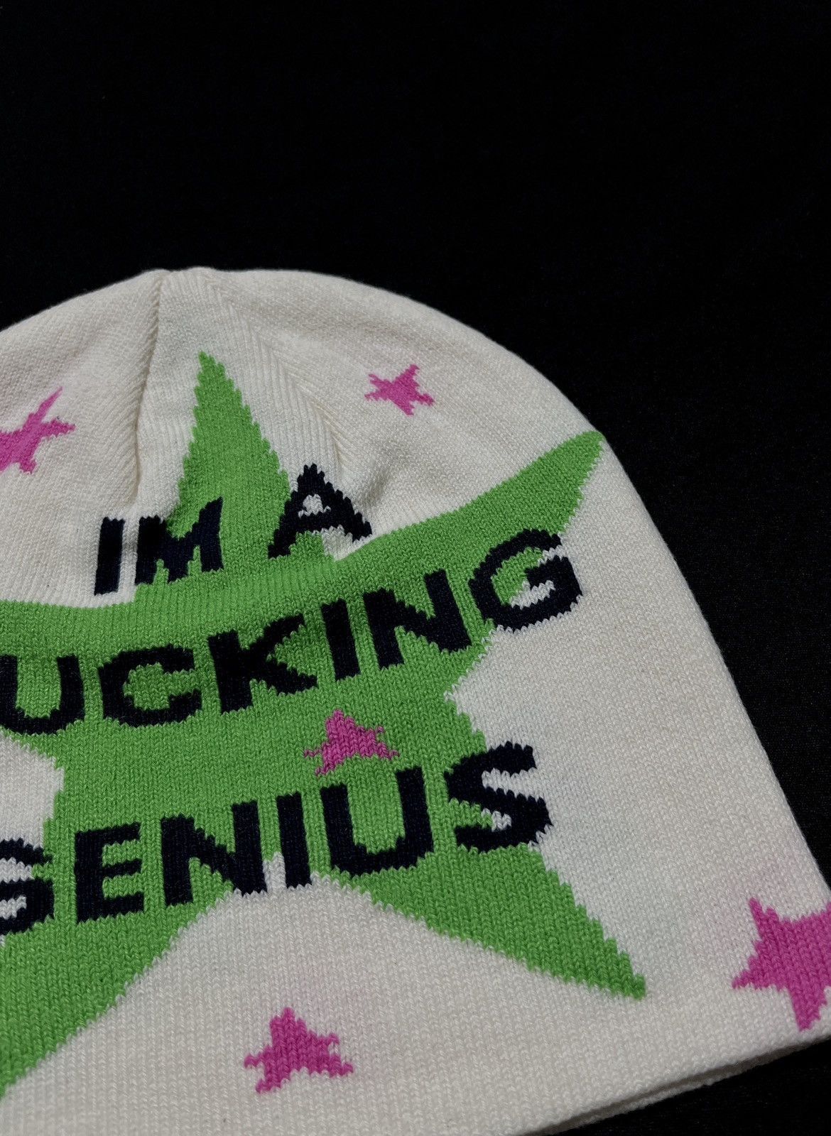 Japanese Brand Rare I’m a Fucking Genius Slogan No Cuff Knit Beanie OS Size ONE SIZE - 3 Thumbnail
