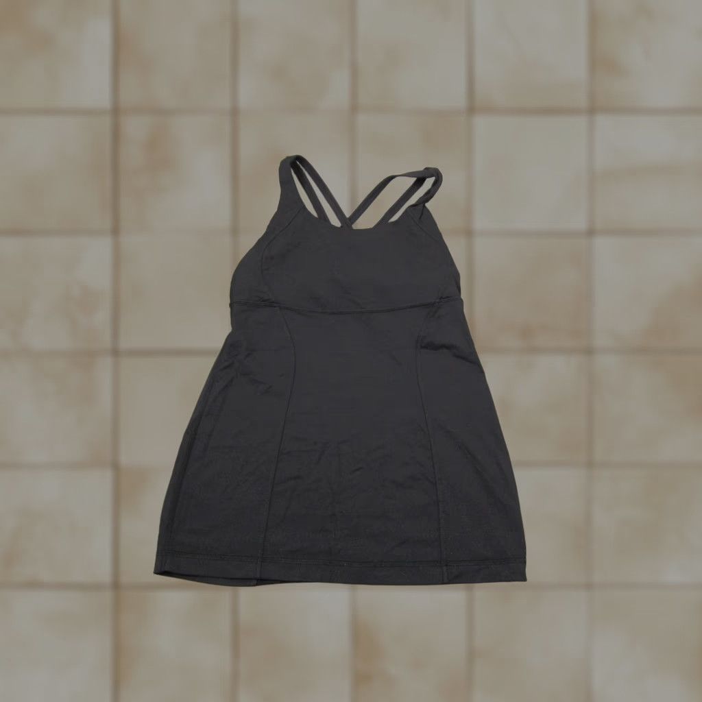 Lululemon Lululemon Shirt Womens 6 Black Energy Double Criss Cross Tank Top Yoga Athletic Size M / US 6-8 / IT 42-44 - 1 Thumbnail