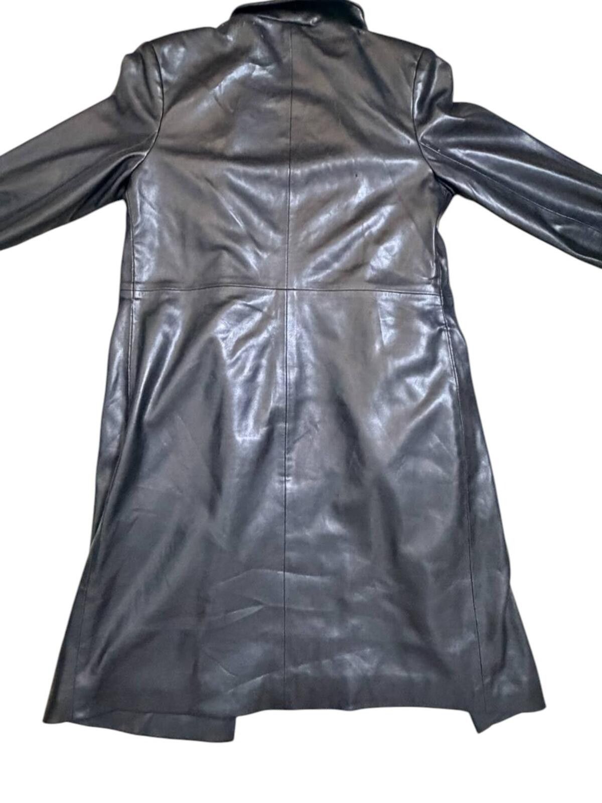 Abercrombie & Fitch Abercrombie & Fitch Vegan Leather Trench Coat Womens Size S / US 4 / IT 40 - 8 Thumbnail