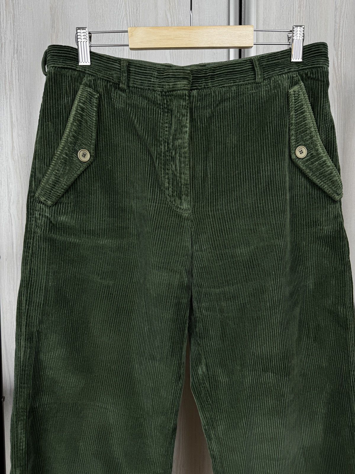 Kenzo Kenzo Khaki Flared Corduroy Wide Trousers Pants size 40 Size 28" / US 6 / IT 42 - 3 Thumbnail