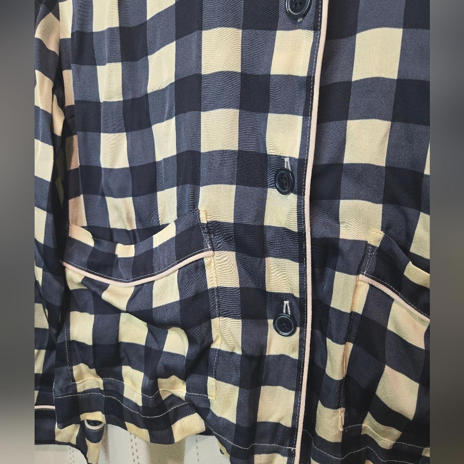 J.Crew J Crew Soft Shine Pajama Top In Gingham Size ONE SIZE - 2 Thumbnail