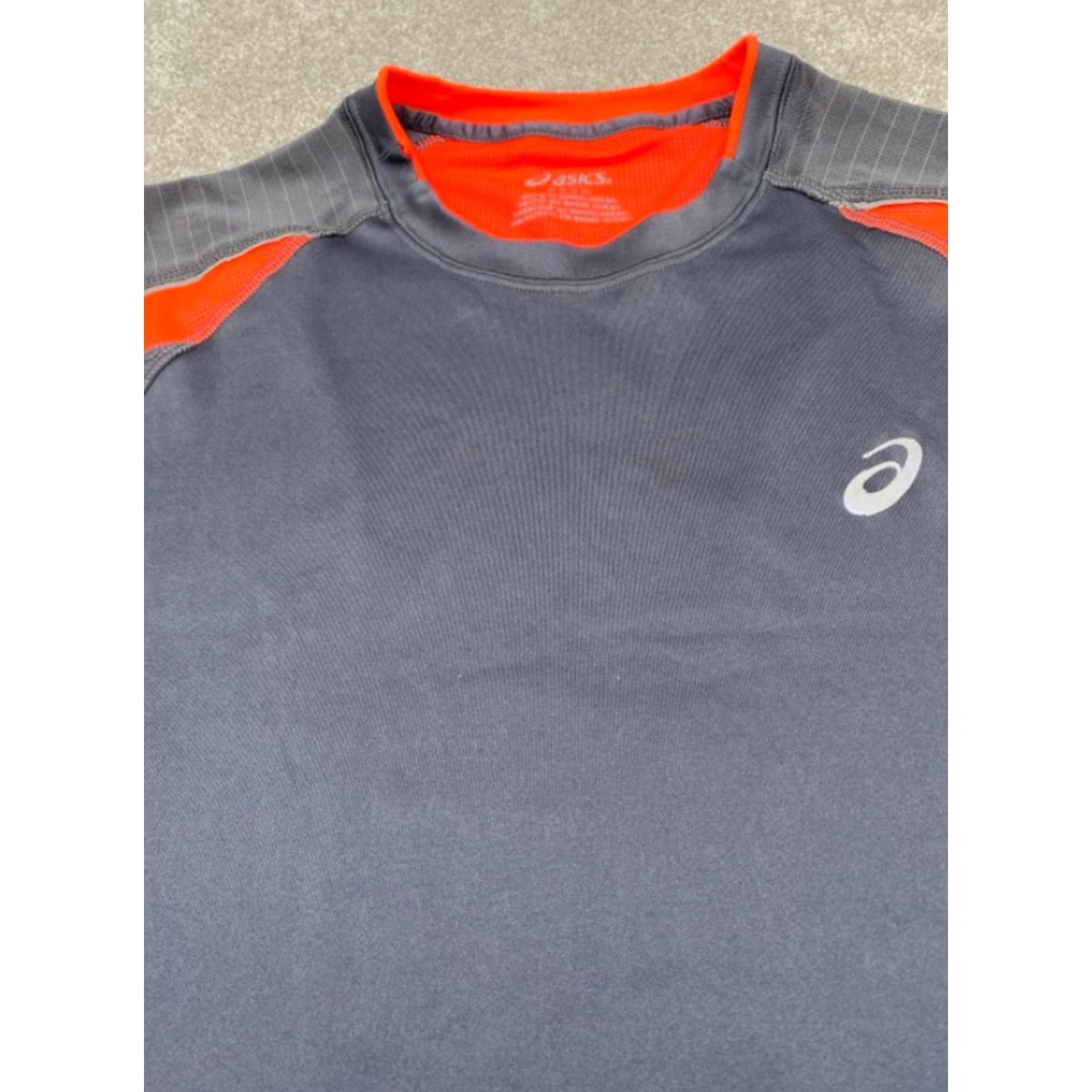 Asics ASICS Running Shirt Men’s Large Short Sleeve Gray Orange Lightweight 6006 Size US L / EU 52-54 / 3 - 4 Thumbnail