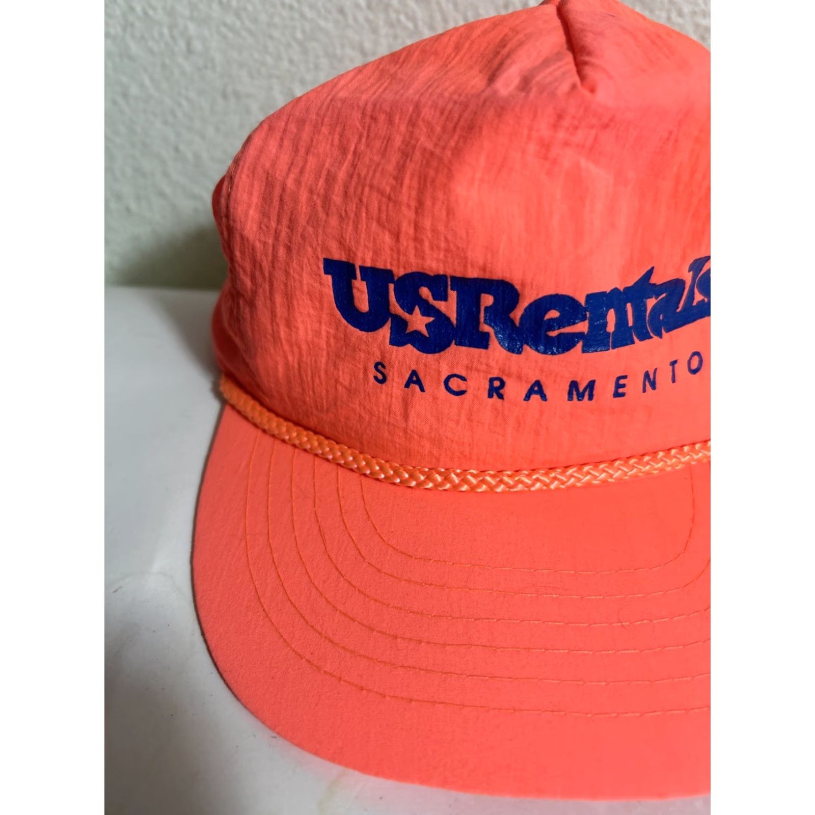Vintage VINTAGE Headmost SnapBack Hat Neon Orange Adjustable Men One Size Orange Snapback Hat Size ONE SIZE - 3 Thumbnail