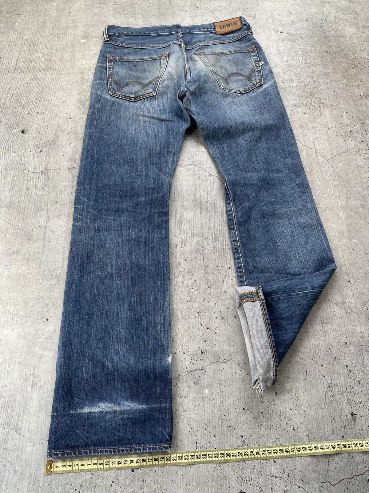 Edwin × Japanese Brand Flare Jeans Edwin Japan Distress Denim Boot Cut 31•34 Size US 31 - 5 Thumbnail