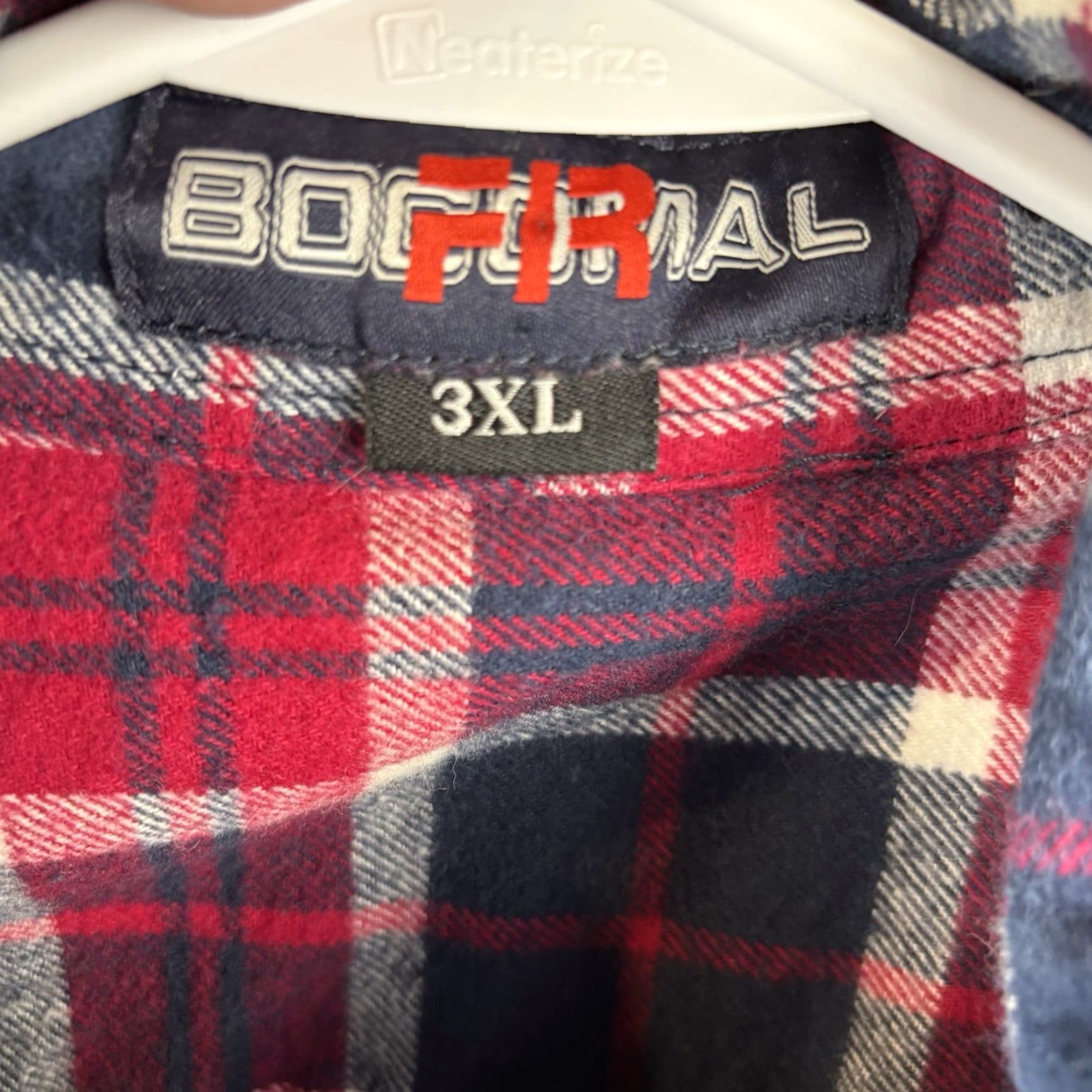 Vintage Bocomal Shirt Mens 3XL Red Navy Plaid Flame Resistant FR CAT2 Workwear Heavy Shirt Size US XXL / EU 58 / 5 - 3 Thumbnail