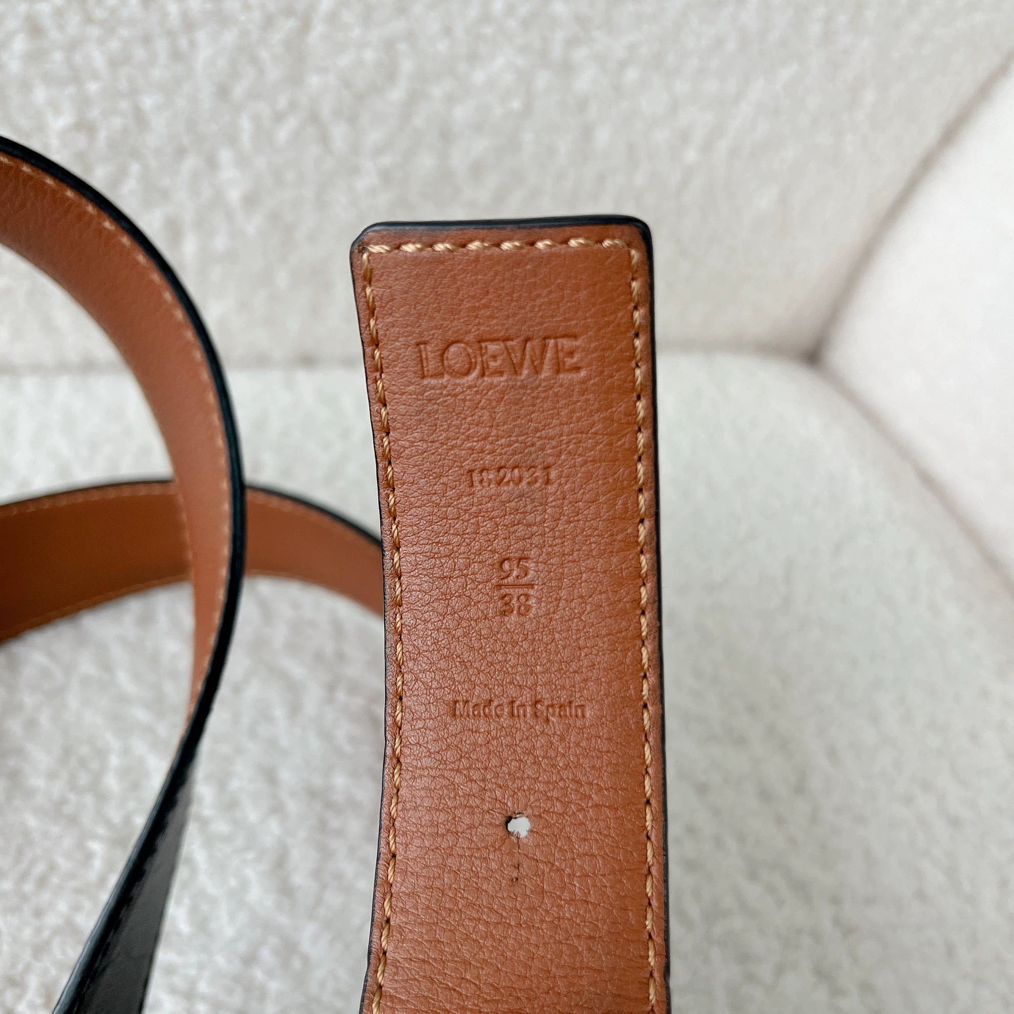 Loewe Loewe Black & Brown Two-Tone Logo Belt 7874 Size ONE SIZE - 4 Thumbnail