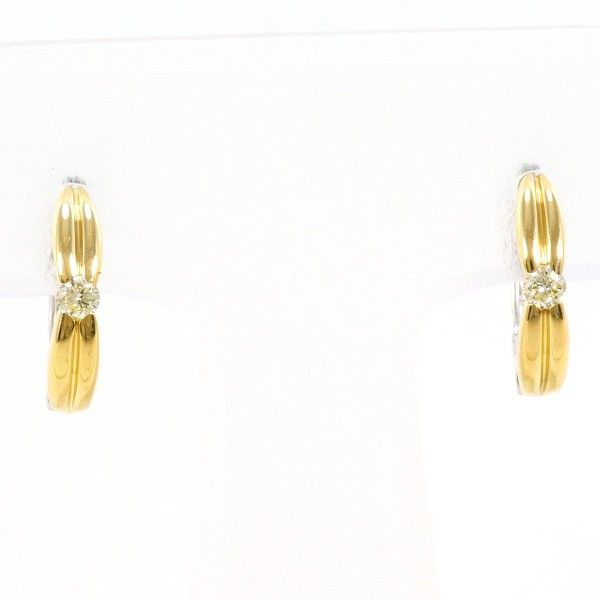 Luxuness Pt900 Platinum K18Yg Yellow Gold Earrings Diamond Jewelry Metal Earrings in Silver, Women's
