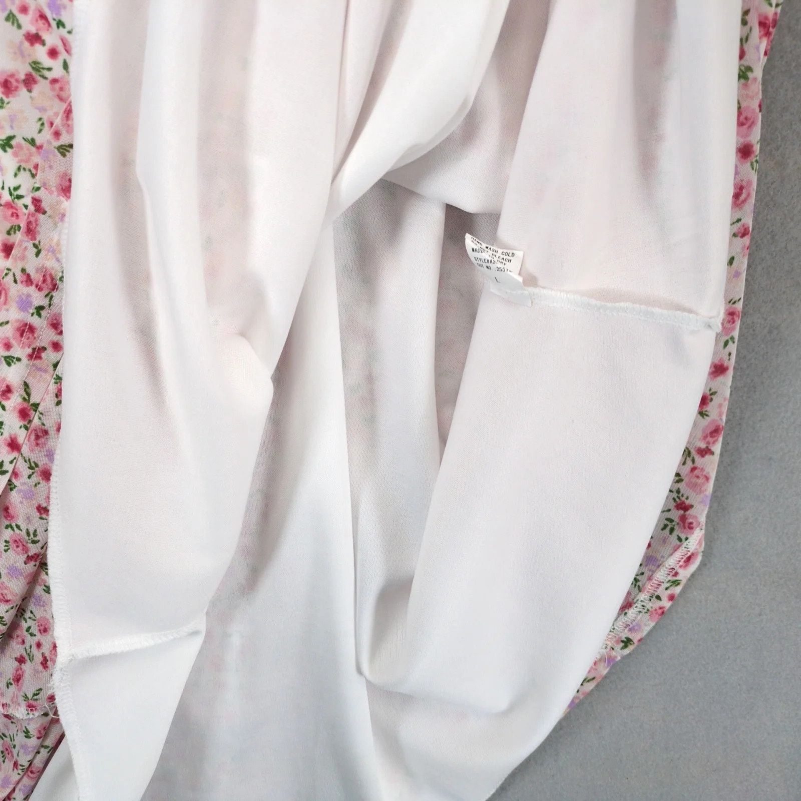 Other Siren Lily White Pink Floral Babydoll Dress Sz L Knee-Length Size L / US 10 / IT 46 - 5 Thumbnail