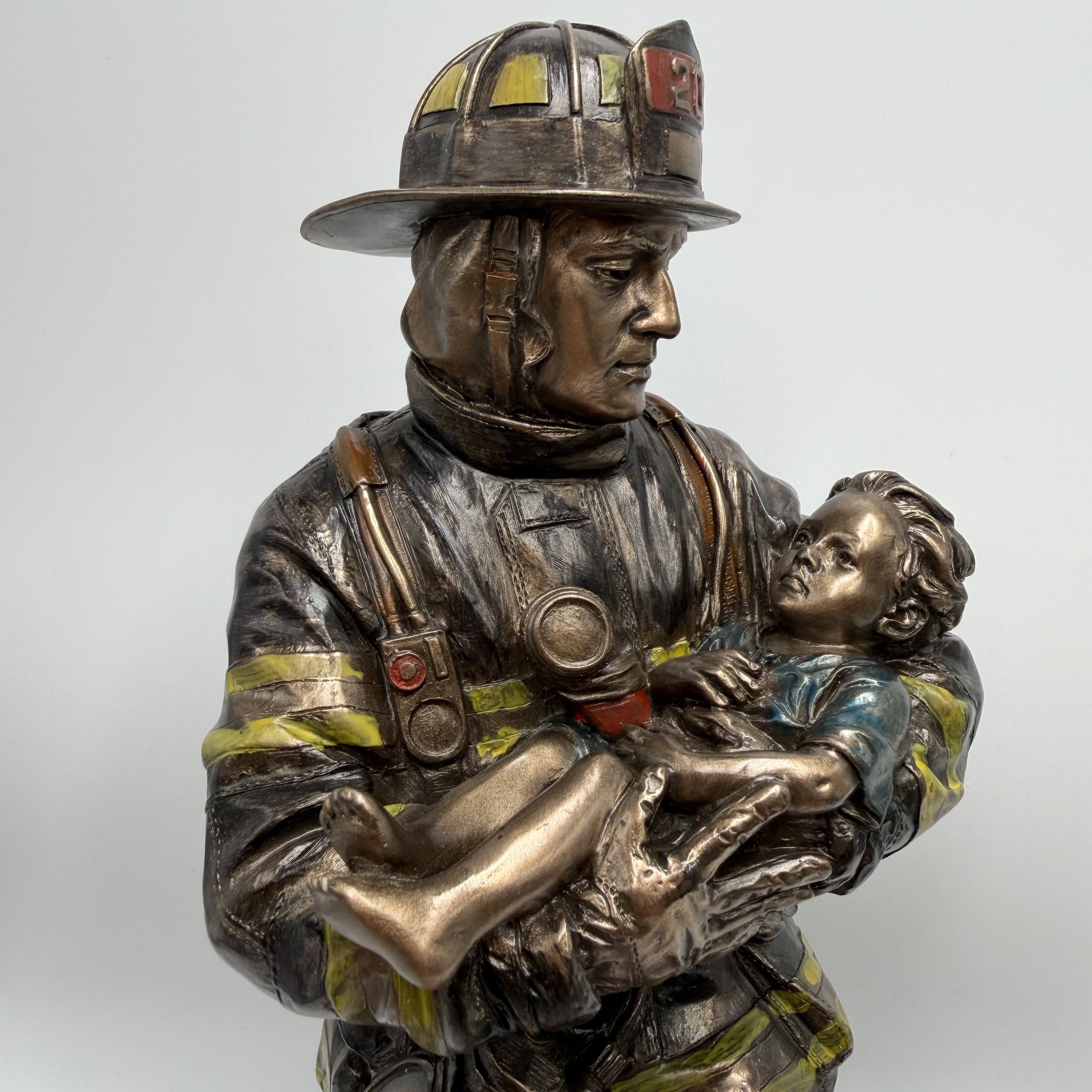 Other Bronze Finish Firefighter Statue Size ONE SIZE - 7 Thumbnail