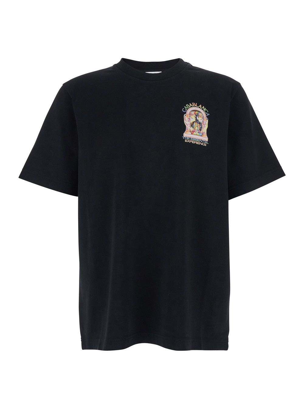 Casablanca Black T-Shirt with Logo Detail on the Front and Maxi Logo Print on the Back in Men's Cotton Size US M / EU 48-50 / 2 - 1 Thumbnail