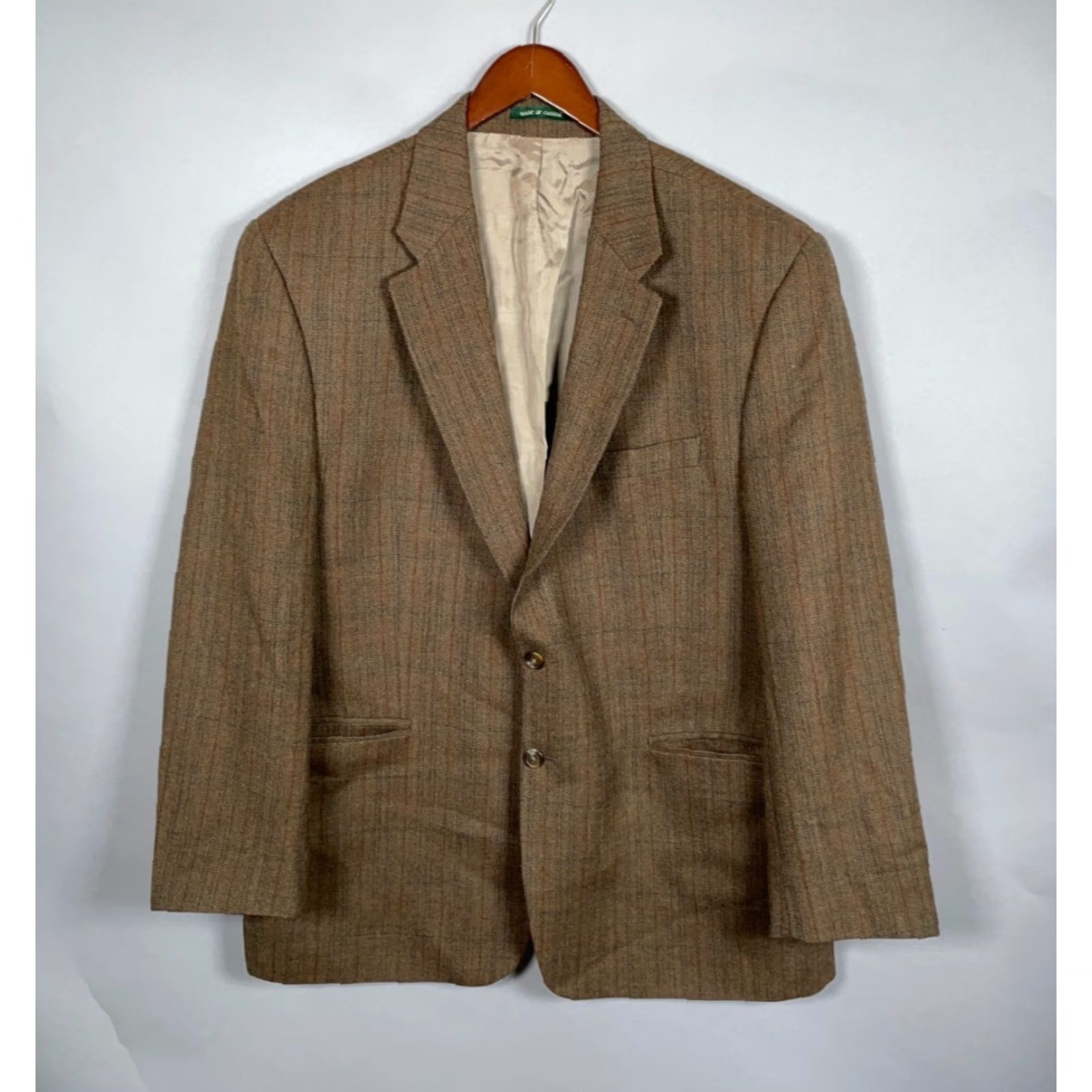 Ralph Lauren Lauren Ralph Lauren Wool Blazer 48 Regular Brown Herringbone Casual Mens Size 48R - 2 Thumbnail