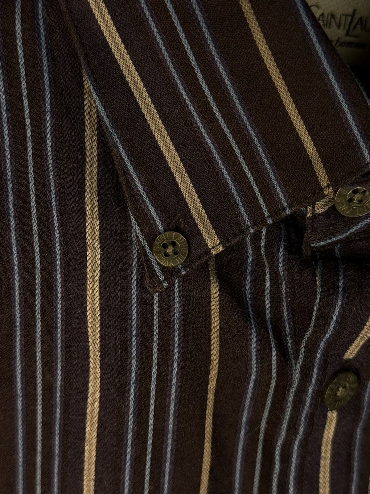 Yves Saint Laurent Super Soft YSL Shirt Summer Button Up w/ Logo Vintage Collar Size US L / EU 52-54 / 3 - 8 Thumbnail