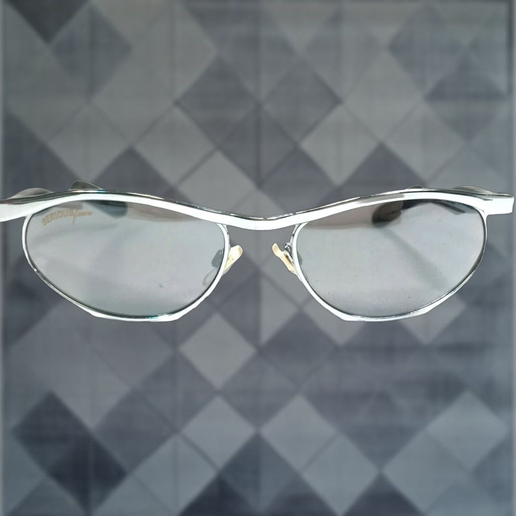 VINTAGE Alpina Serious Fun SLIDER Sunglasses Men 55mm Silver Gray UV400 90s Wrap