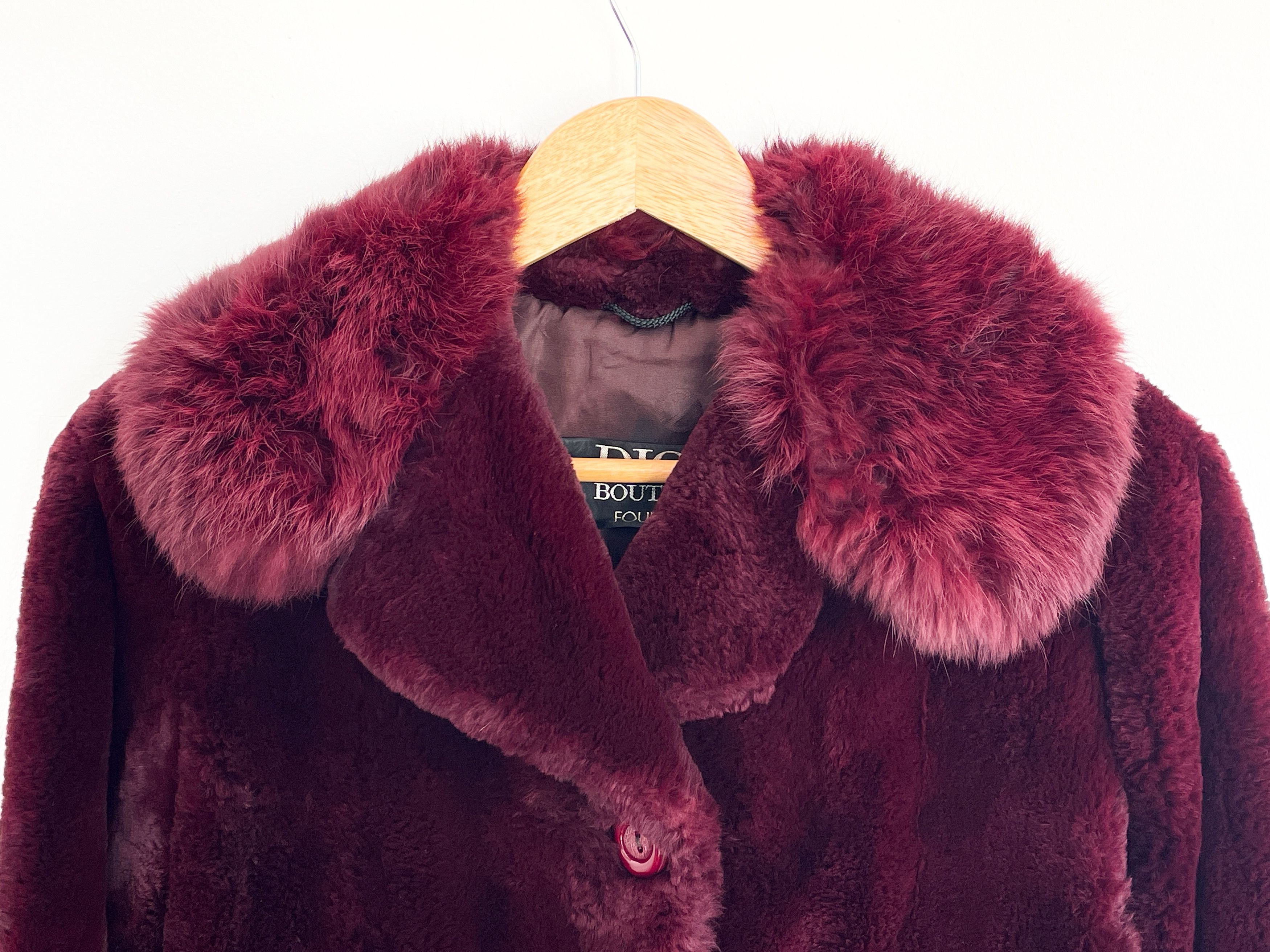 Dior burgundy fur coat Size S / US 4 / IT 40 - 3 Thumbnail