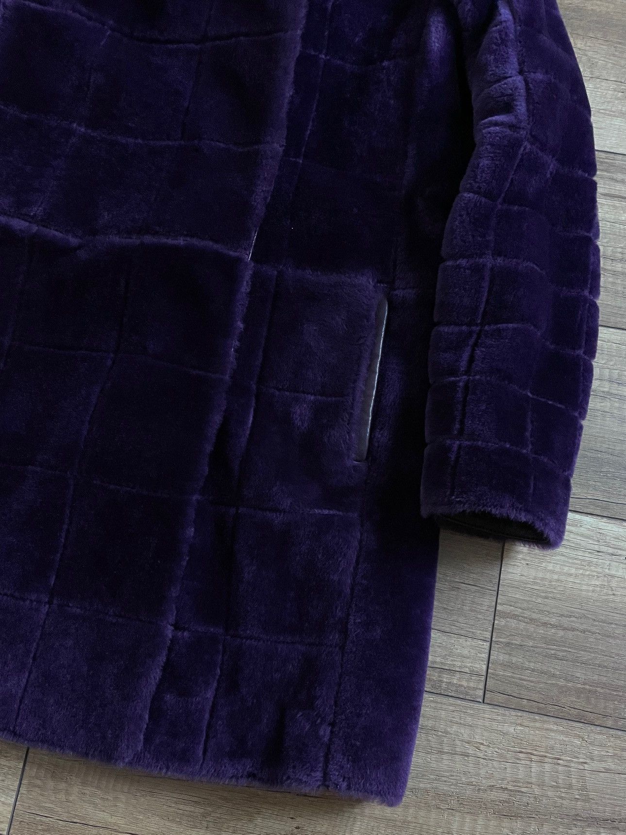 Escada Escada Purple Quilted Real Fur B-3 Long Jacket Coat Size M / US 6-8 / IT 42-44 - 7 Thumbnail