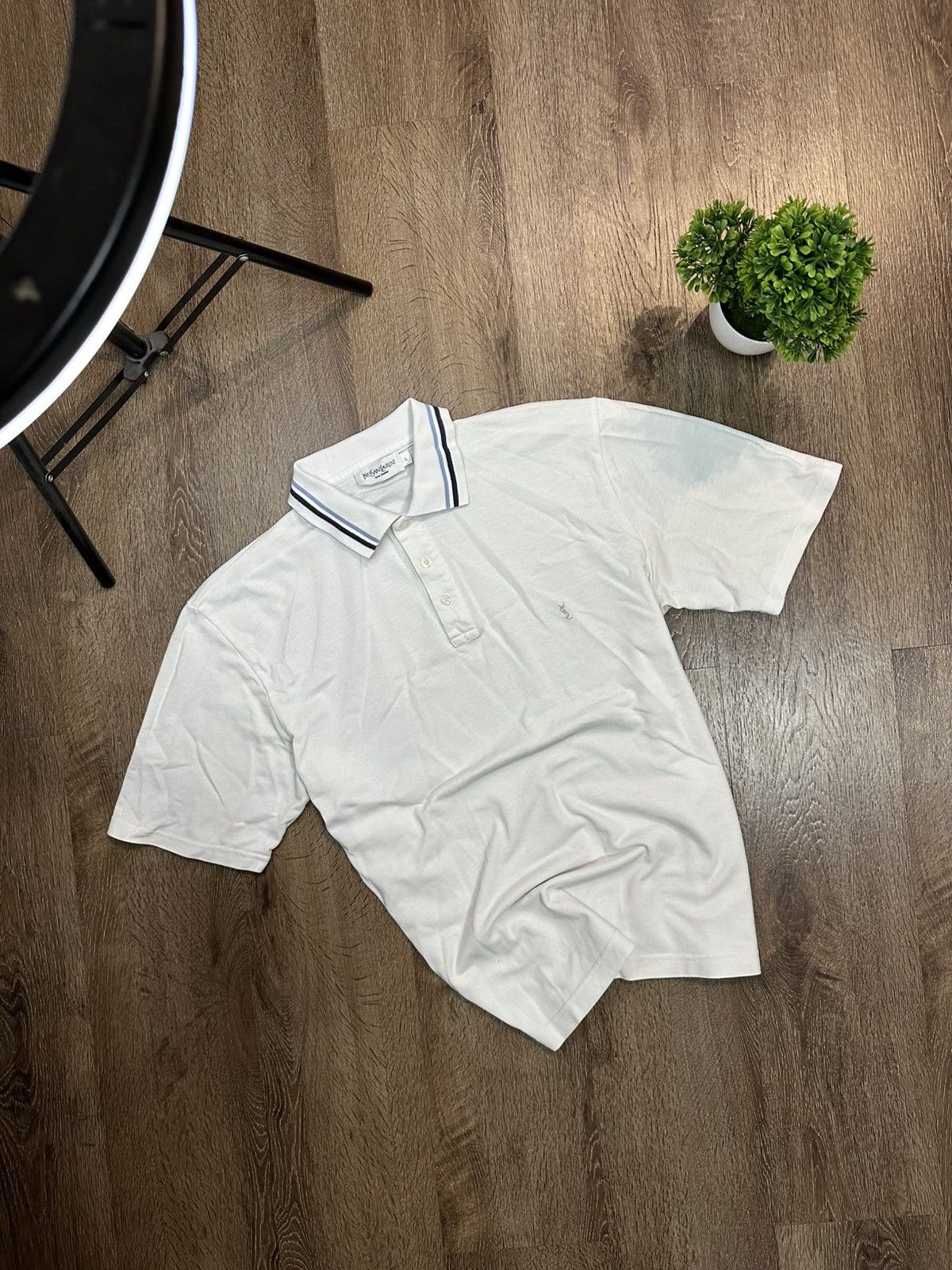 Yves Saint Laurent White Polo Shirt