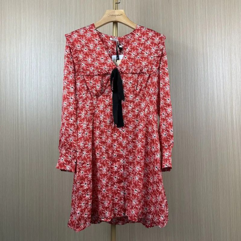 Miu Miu Summer Red Silk Dress 0089