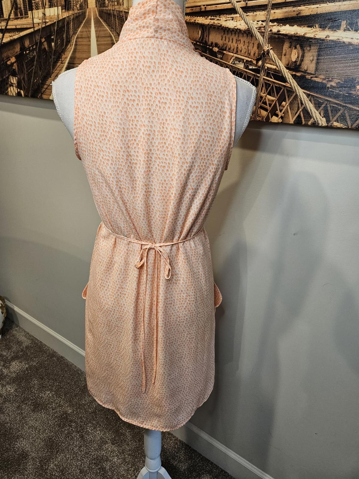 Bar III Bar lll Stylish Sleeveless Coral Dress with Tie Belt Size XS / US 0-2 / IT 36-38 - 3 Thumbnail