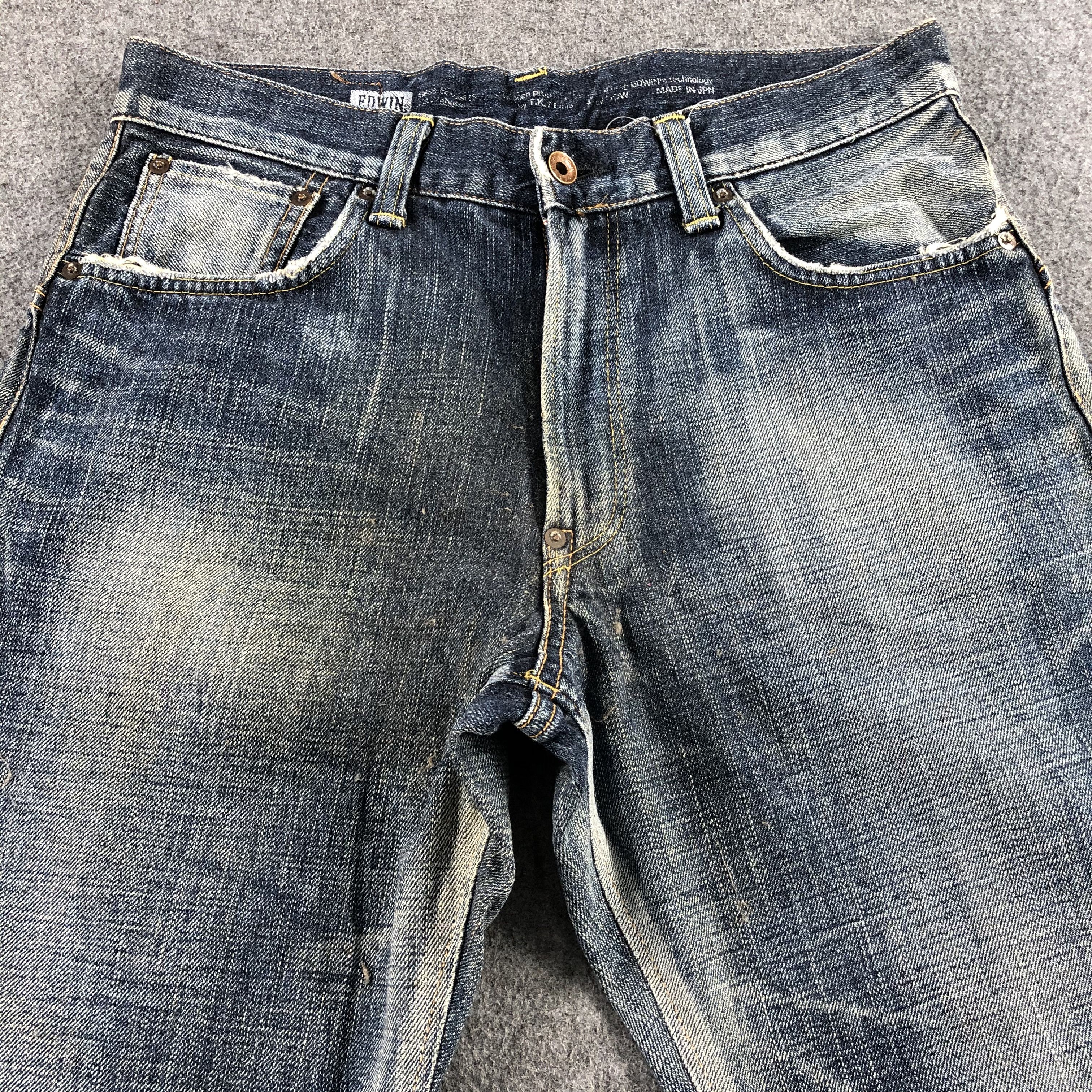 Edwin Vintage Faded Black Edwin Jeans-J2341A Size US 33 - 3 Thumbnail