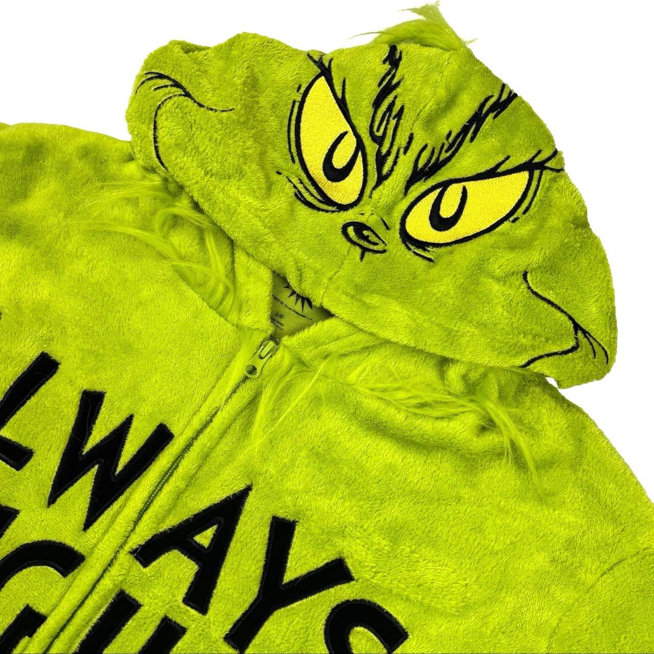 Other Grinch "Always Naughty" Fleece Hooded Union Suit Zip Green • Size US L / EU 52-54 / 3 - 1 Thumbnail