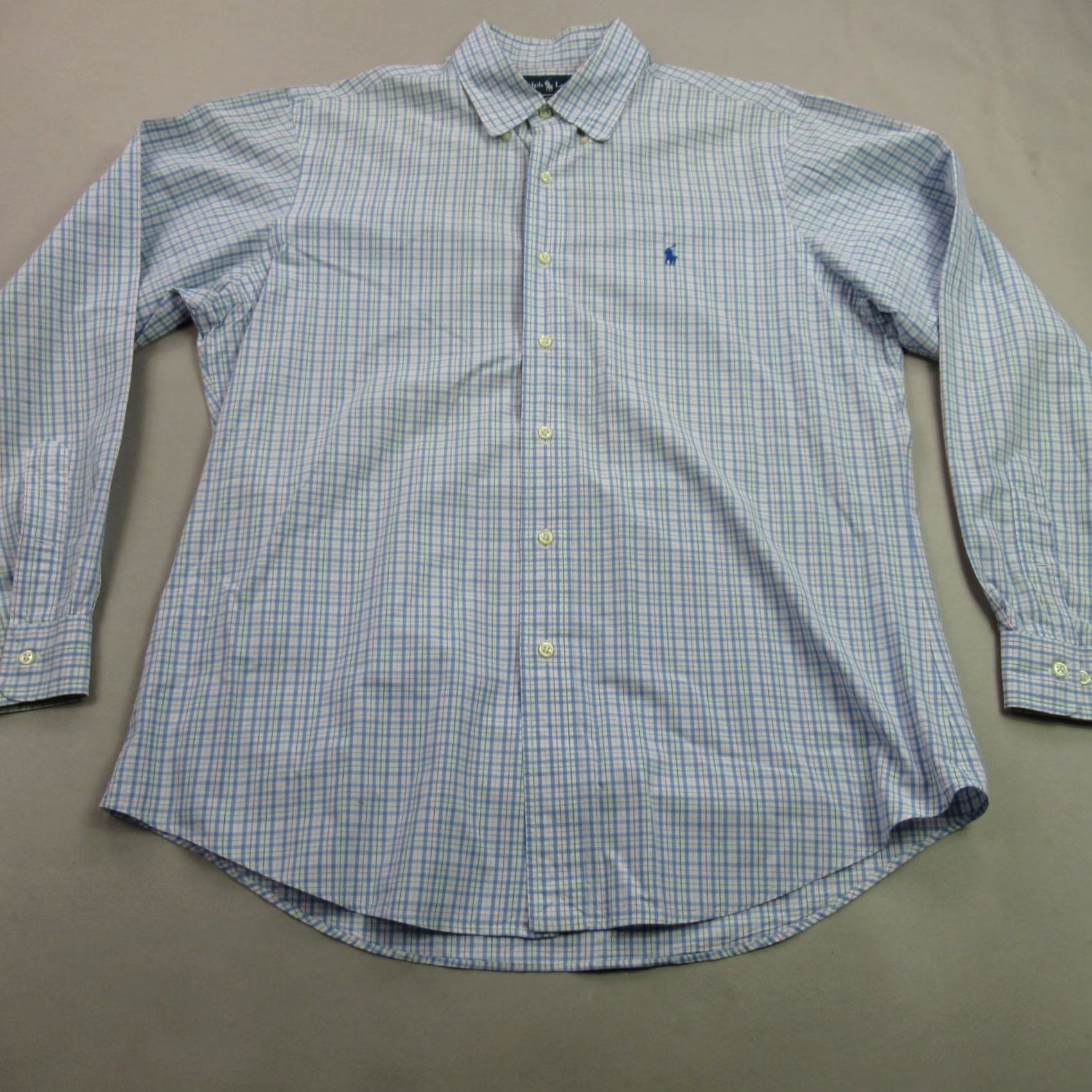 Polo Ralph Lauren Ralph Lauren Shirt Mens Long Sleeve Button Front Plaid Custom Fit 16.5 L Multicolor Cotton Knit Button-Up Collar Polo Size US L / EU 52-54 / 3 - 2 Thumbnail